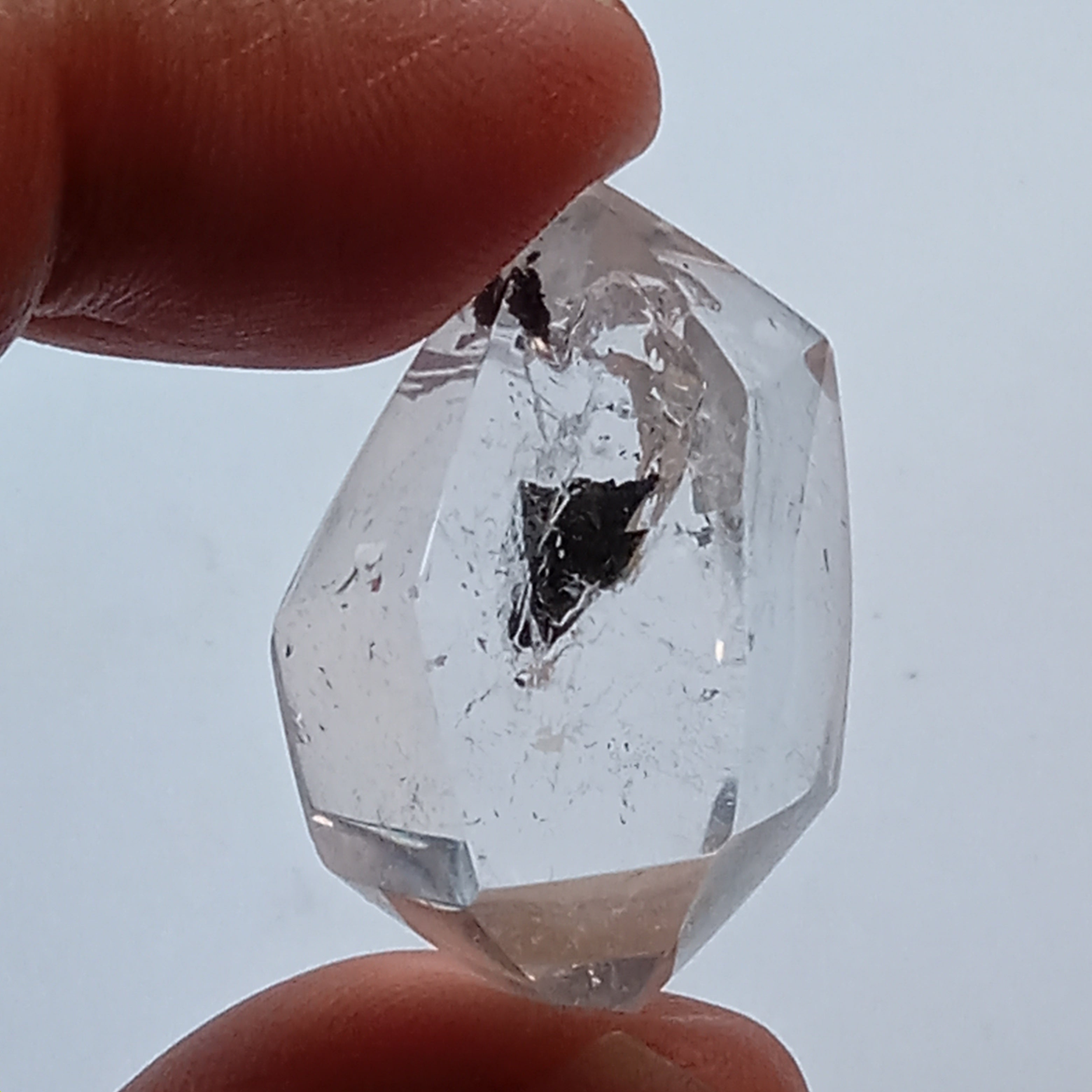 Moving Carbon Sand Enhydro Clear Quartz Crystal – Double Terminated Water Inclusion Quartz