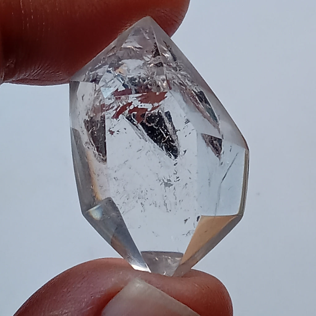 Moving Carbon Sand Enhydro Clear Quartz Crystal – Double Terminated Water Inclusion Quartz