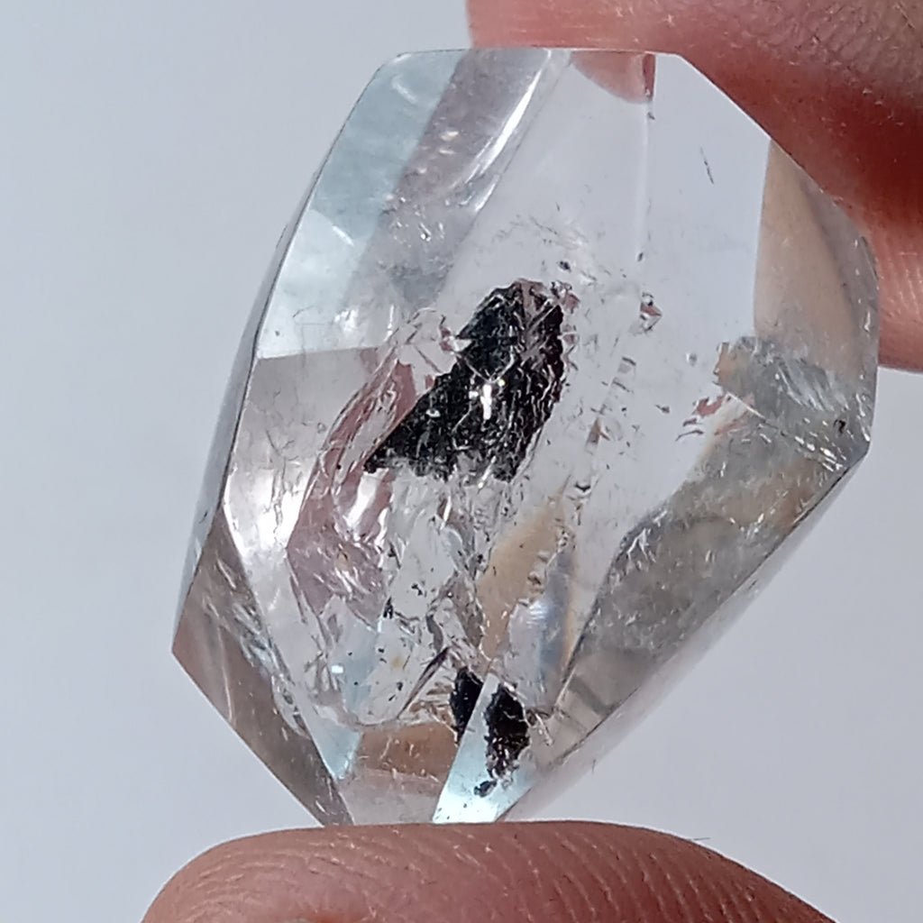 Moving Carbon Sand Enhydro Clear Quartz Crystal – Double Terminated Water Inclusion Quartz