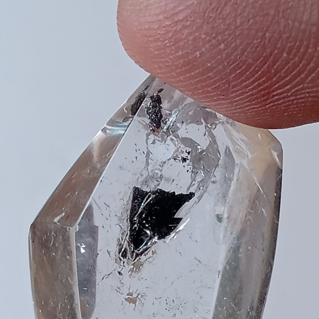 Moving Carbon Sand Enhydro Clear Quartz Crystal – Double Terminated Water Inclusion Quartz