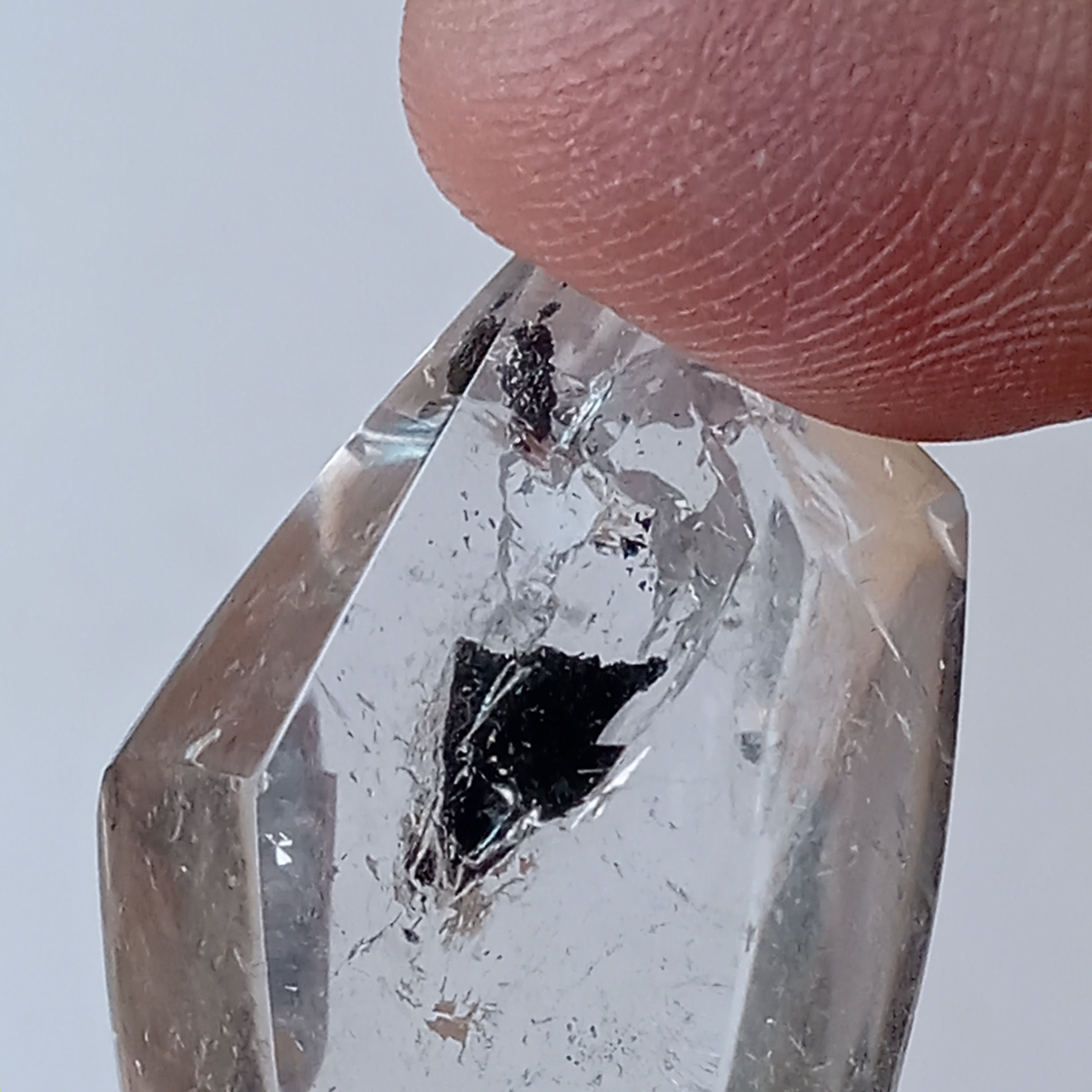 Moving Carbon Sand Enhydro Clear Quartz Crystal – Double Terminated Water Inclusion Quartz