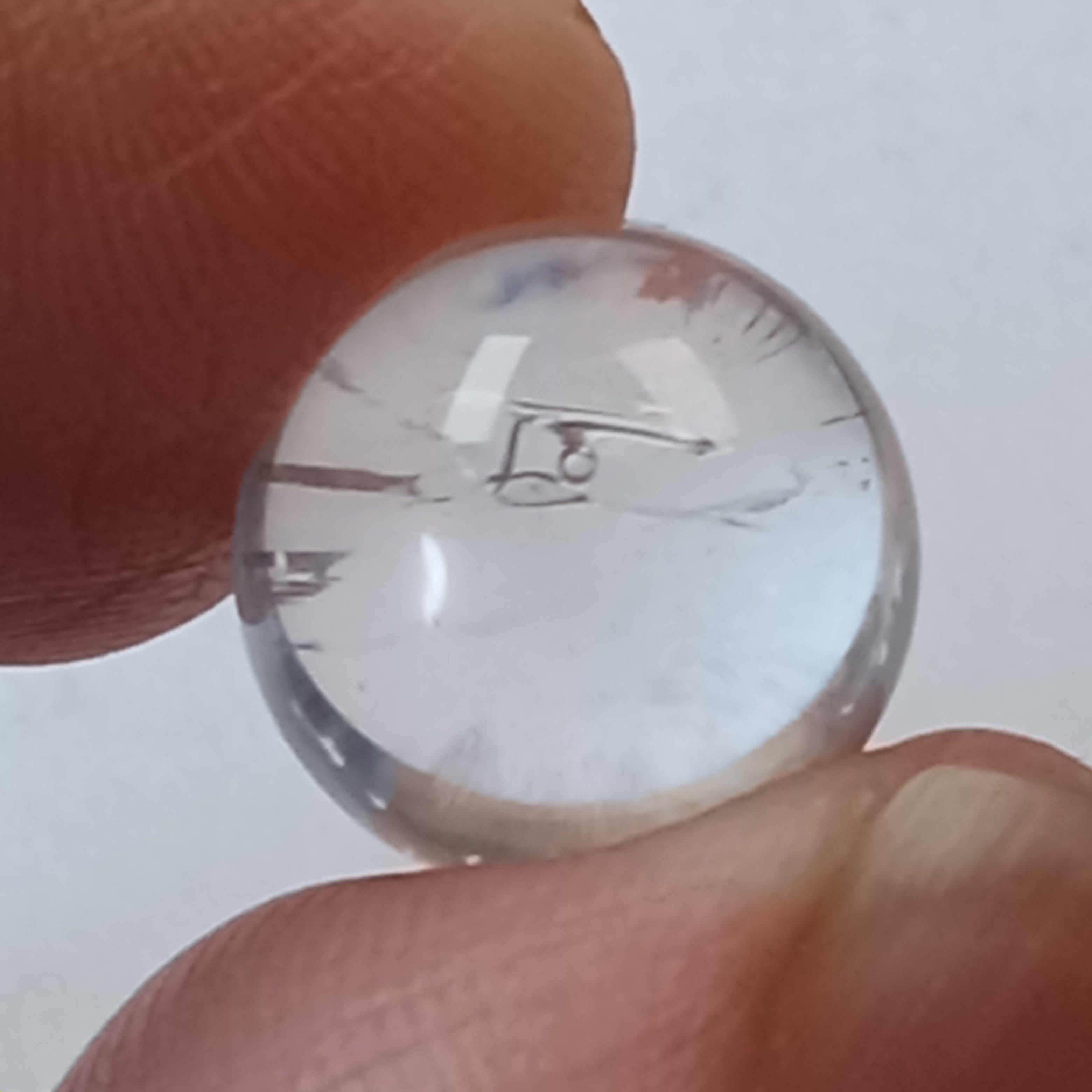 Rare Moving Enhydro Clear Quartz Sphere - Water Bubble Inclusion Crystal Sphere