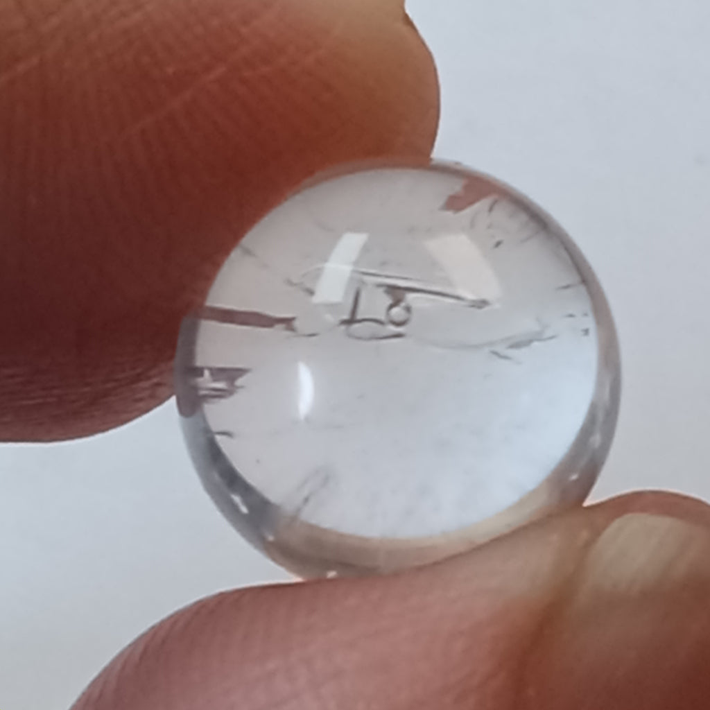 Rare Moving Enhydro Clear Quartz Sphere - Water Bubble Inclusion Crystal Sphere