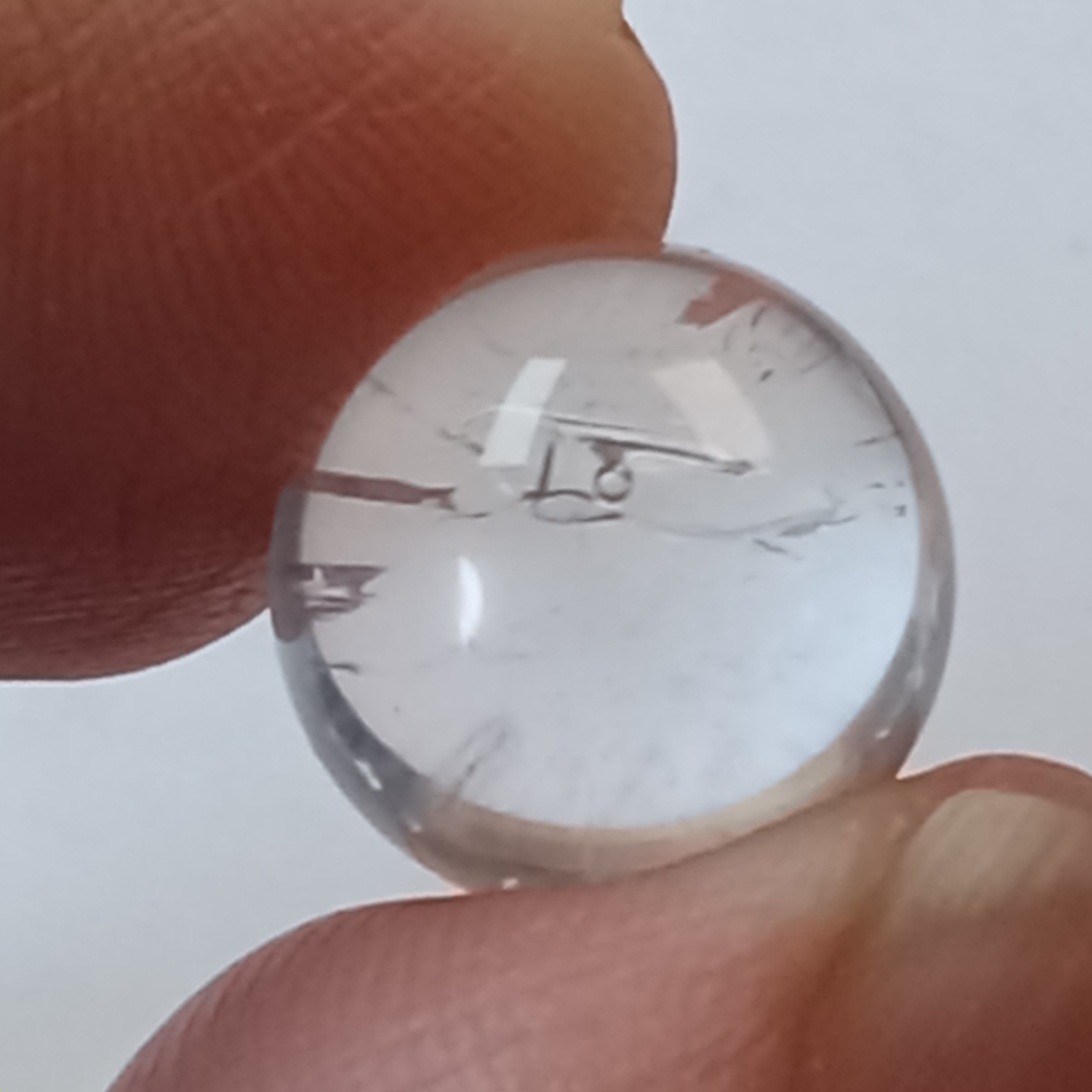 Rare Moving Enhydro Clear Quartz Sphere - Water Bubble Inclusion Crystal Sphere