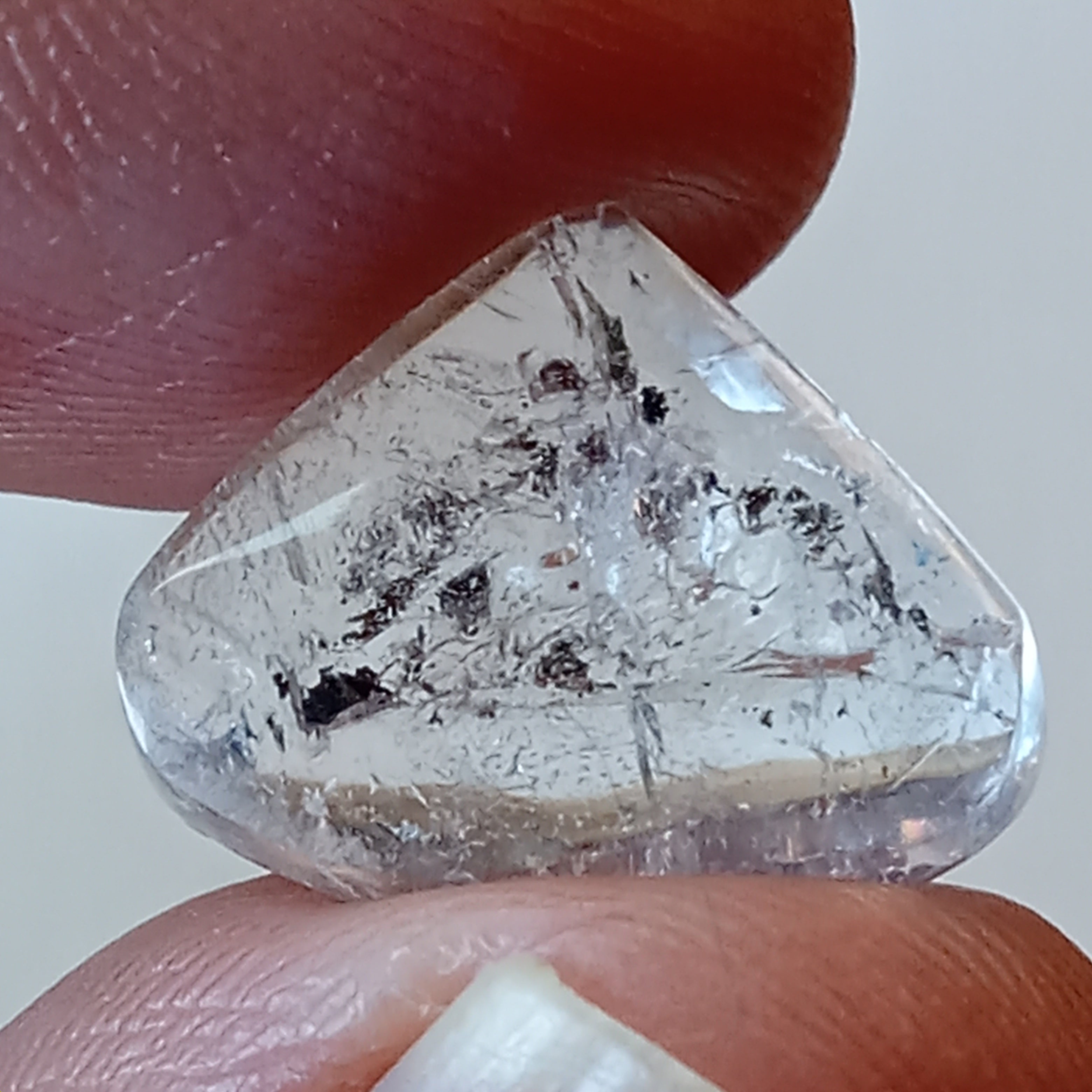 Moving Carbon Sand Enhydro Quartz – Clear Quartz Freeform with Floating Inclusions