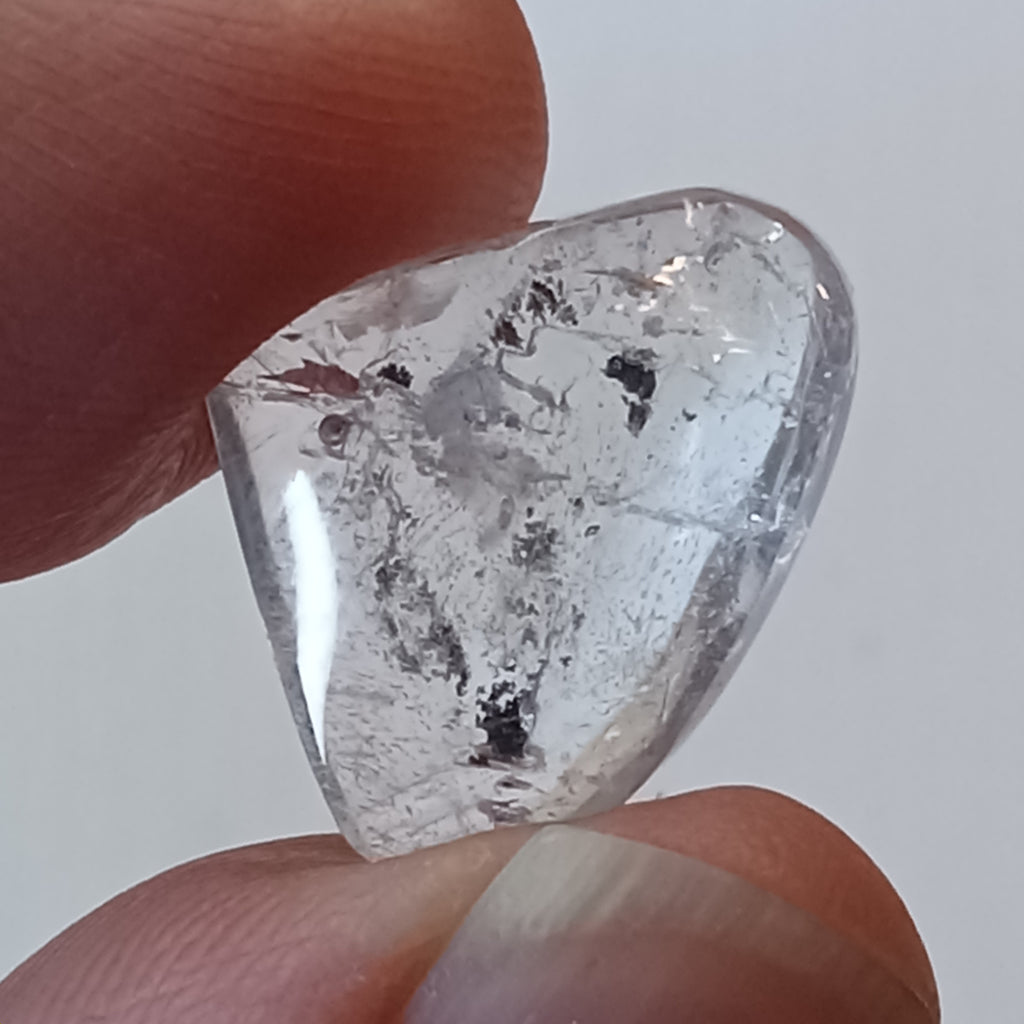 Moving Carbon Sand Enhydro Quartz – Clear Quartz Freeform with Floating Inclusions