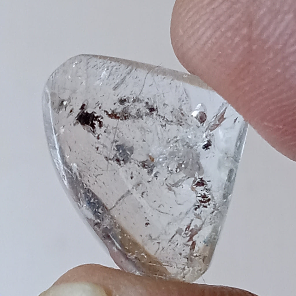 Moving Carbon Sand Enhydro Quartz – Clear Quartz Freeform with Floating Inclusions