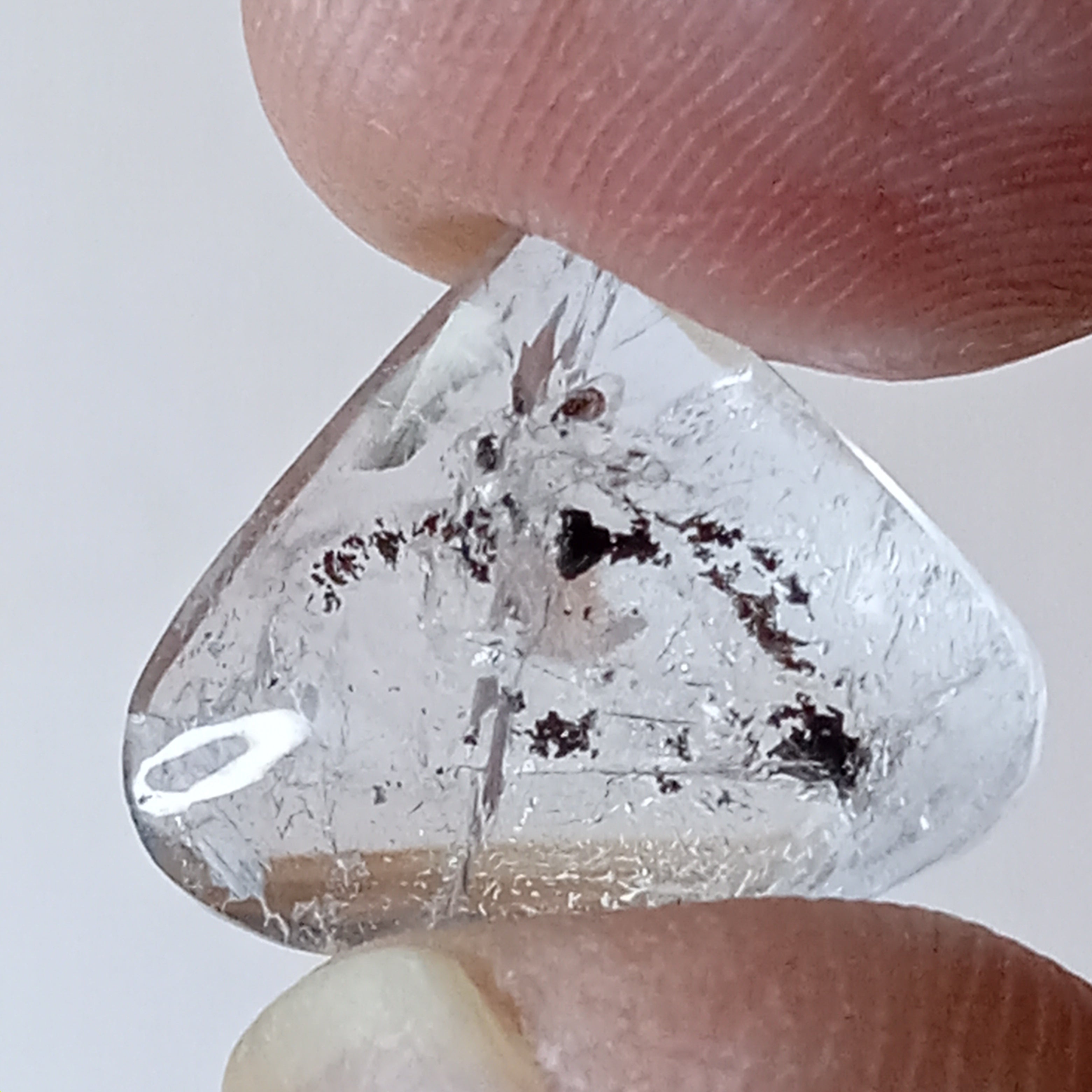Moving Carbon Sand Enhydro Quartz – Clear Quartz Freeform with Floating Inclusions