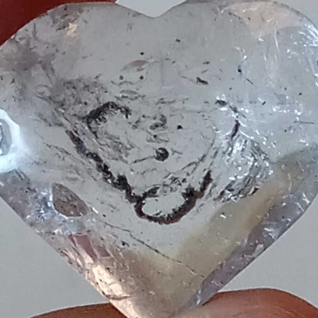 Moving Carbon Speck Enhydro Quartz Heart – Clear Quartz Heart Carving