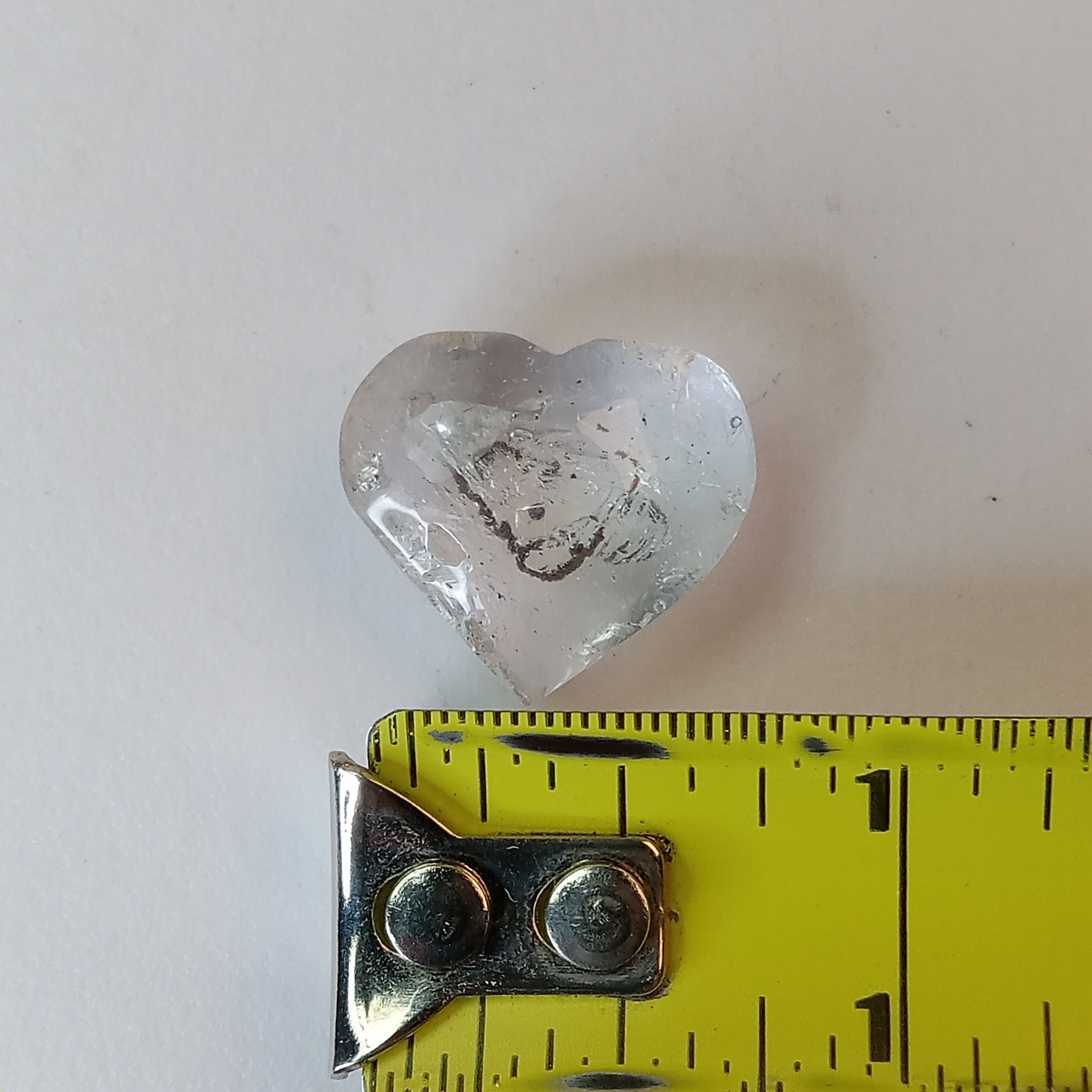 Moving Carbon Speck Enhydro Quartz Heart – Clear Quartz Heart Carving