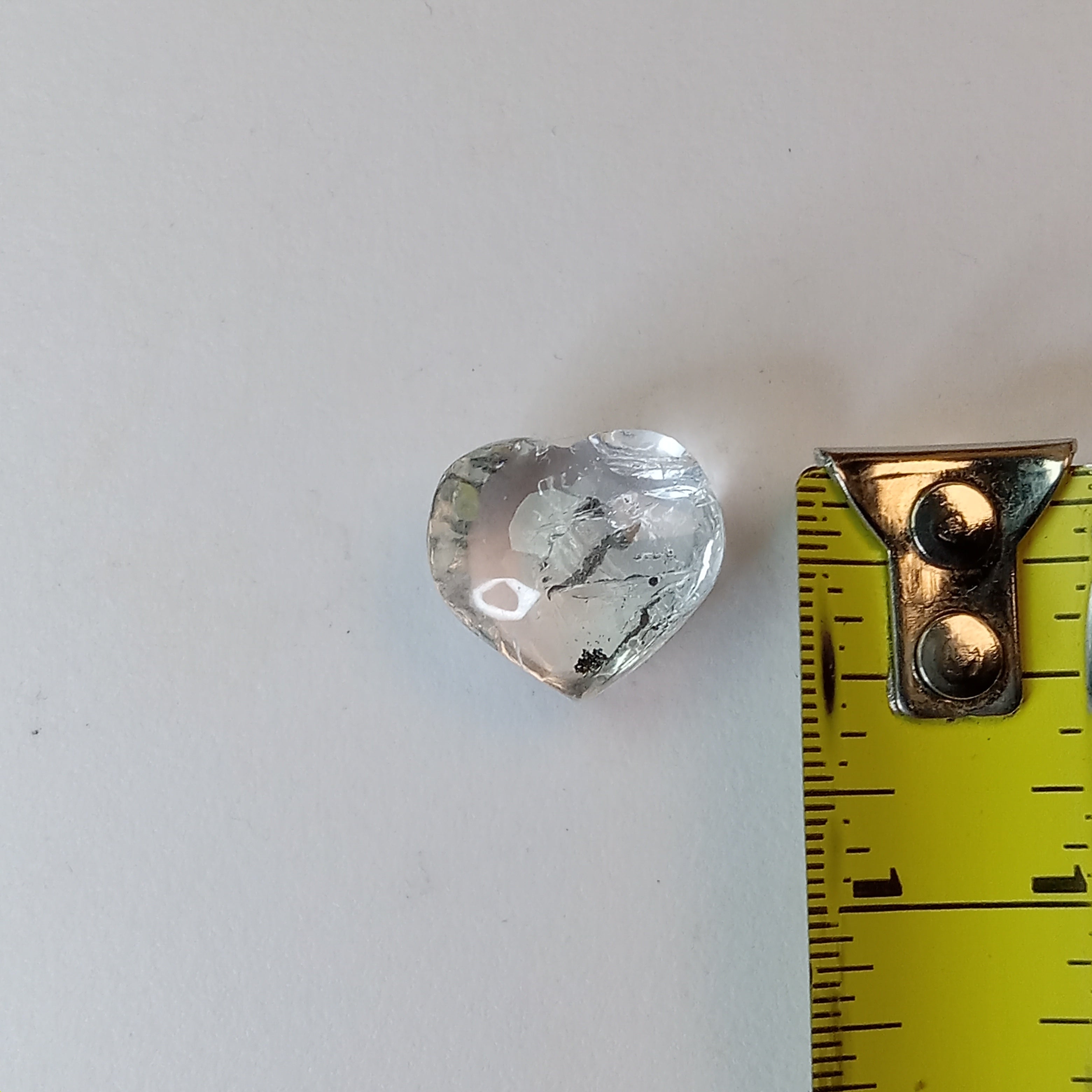 Clear Enhydro Quartz Heart with Moving Carbon Speck