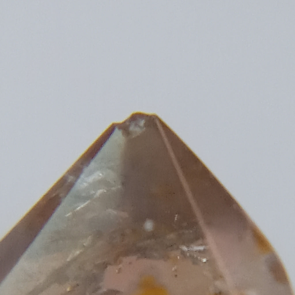 Double Terminated Oil Bubble Enhydro Quartz with UV Reactive Inclusion