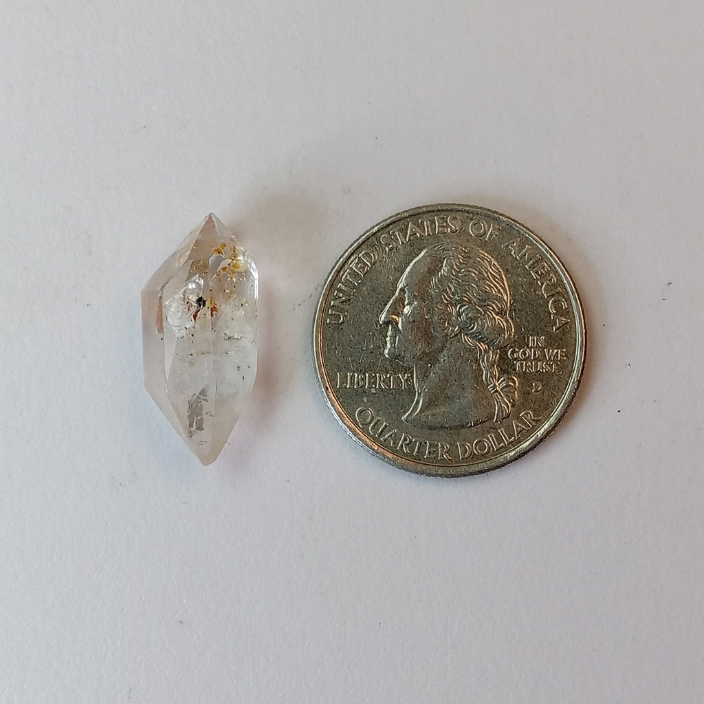 Double Terminated Oil Bubble Enhydro Quartz with UV Reactive Inclusion