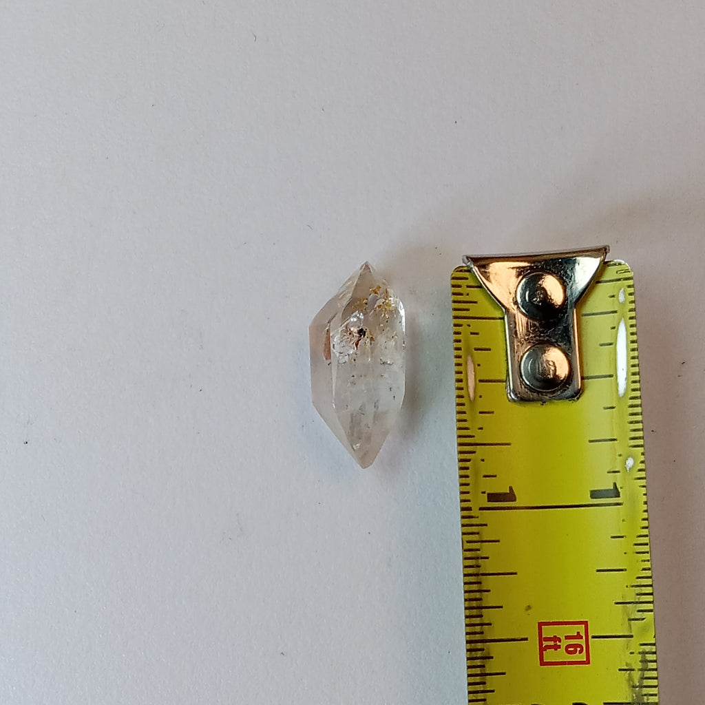 Double Terminated Oil Bubble Enhydro Quartz with UV Reactive Inclusion