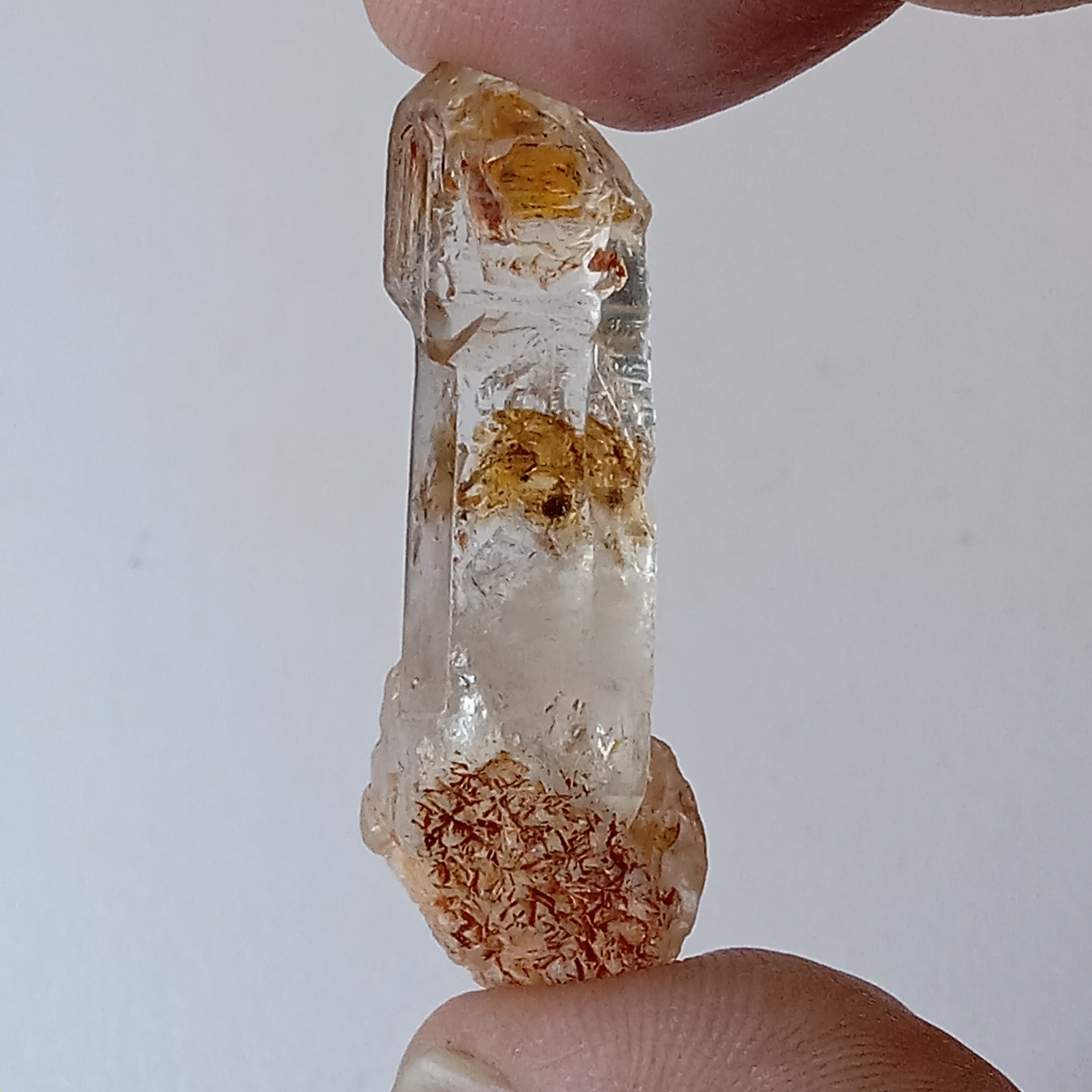 Scepter Enhydro Petroleum Quartz with Visible Oil Bubble & UV Reactive Inclusions