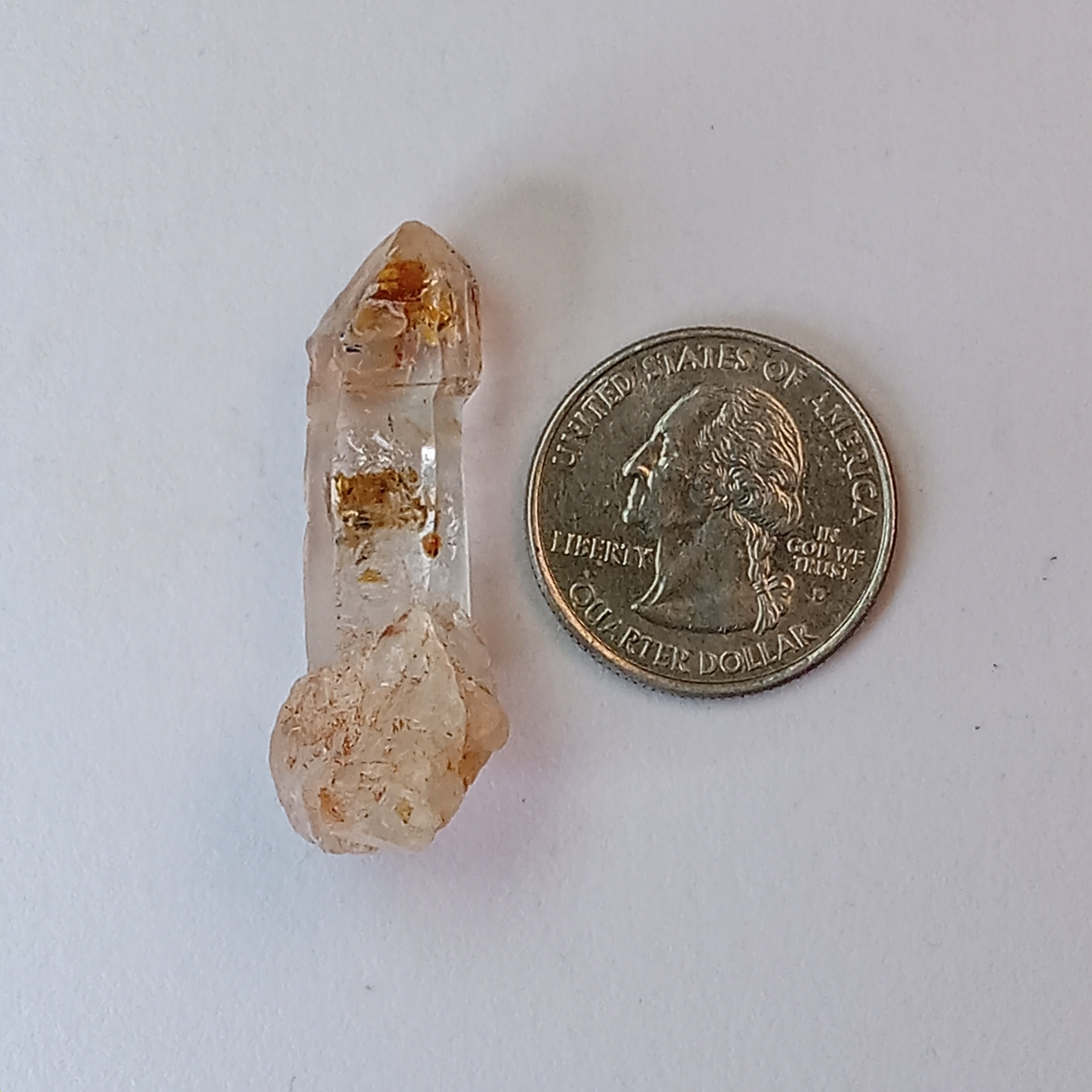 Scepter Enhydro Petroleum Quartz with Visible Oil Bubble & UV Reactive Inclusions