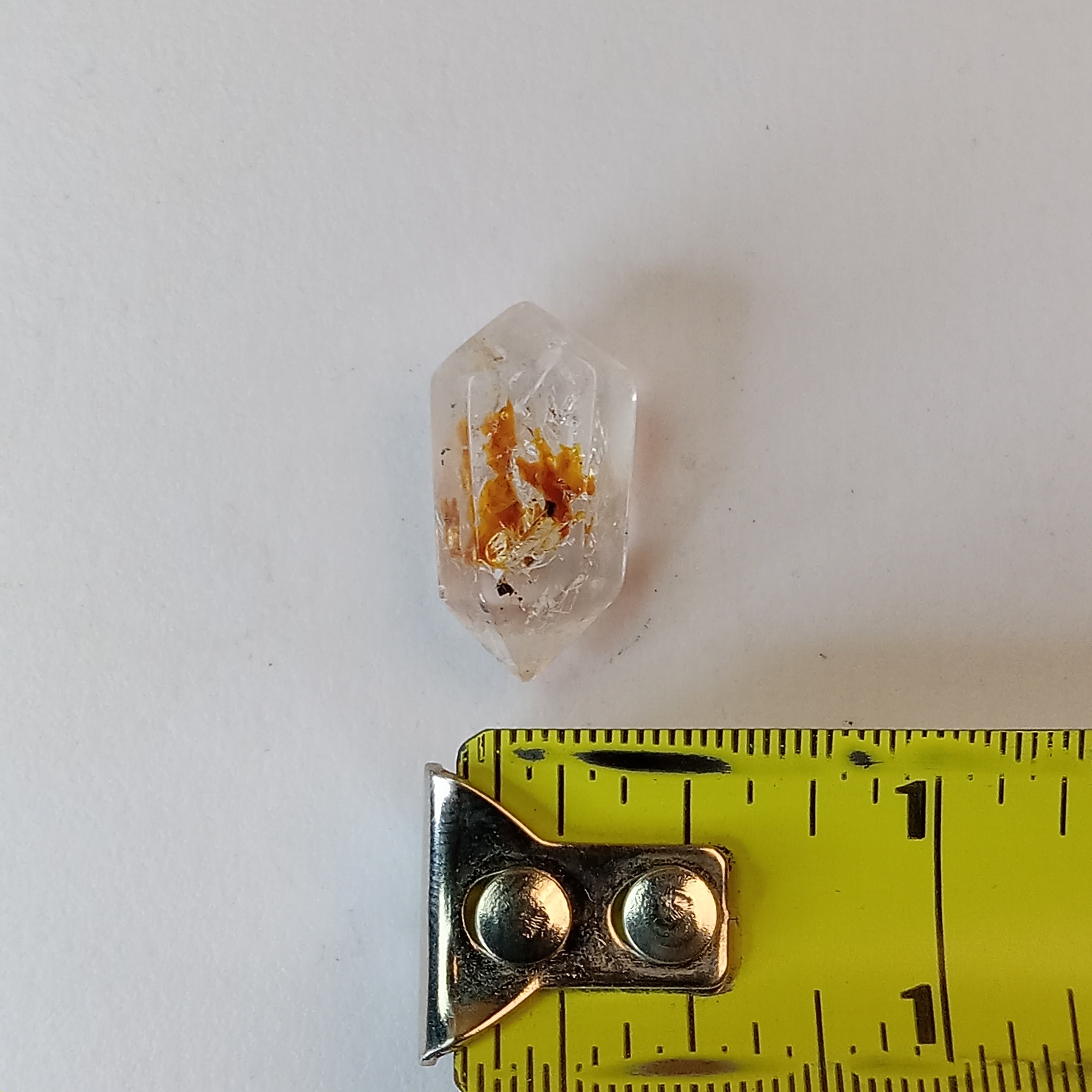 Double Terminated Petroleum Enhydro Quartz with Two Moving Oil Bubbles & UV Glow