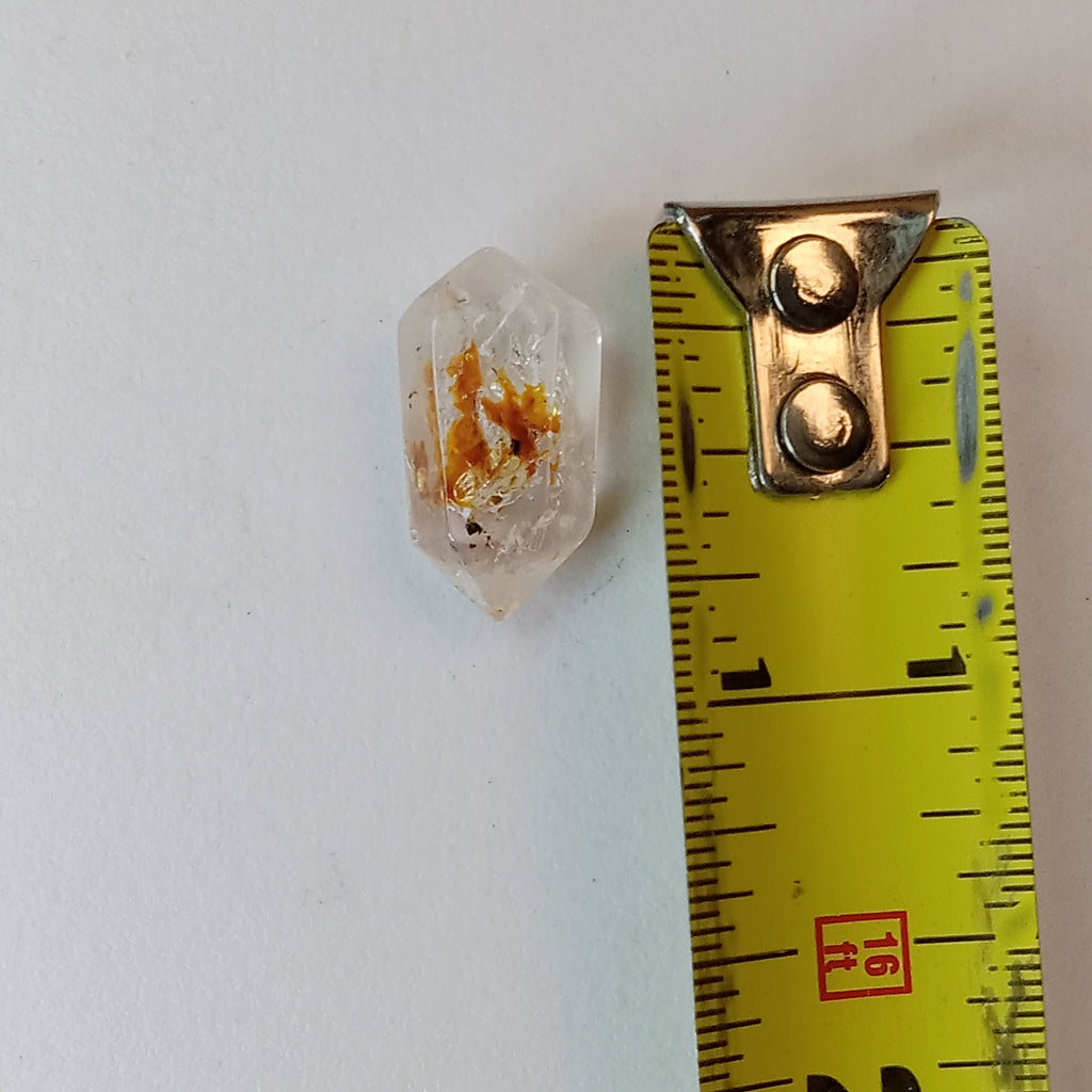 Double Terminated Petroleum Enhydro Quartz with Two Moving Oil Bubbles & UV Glow