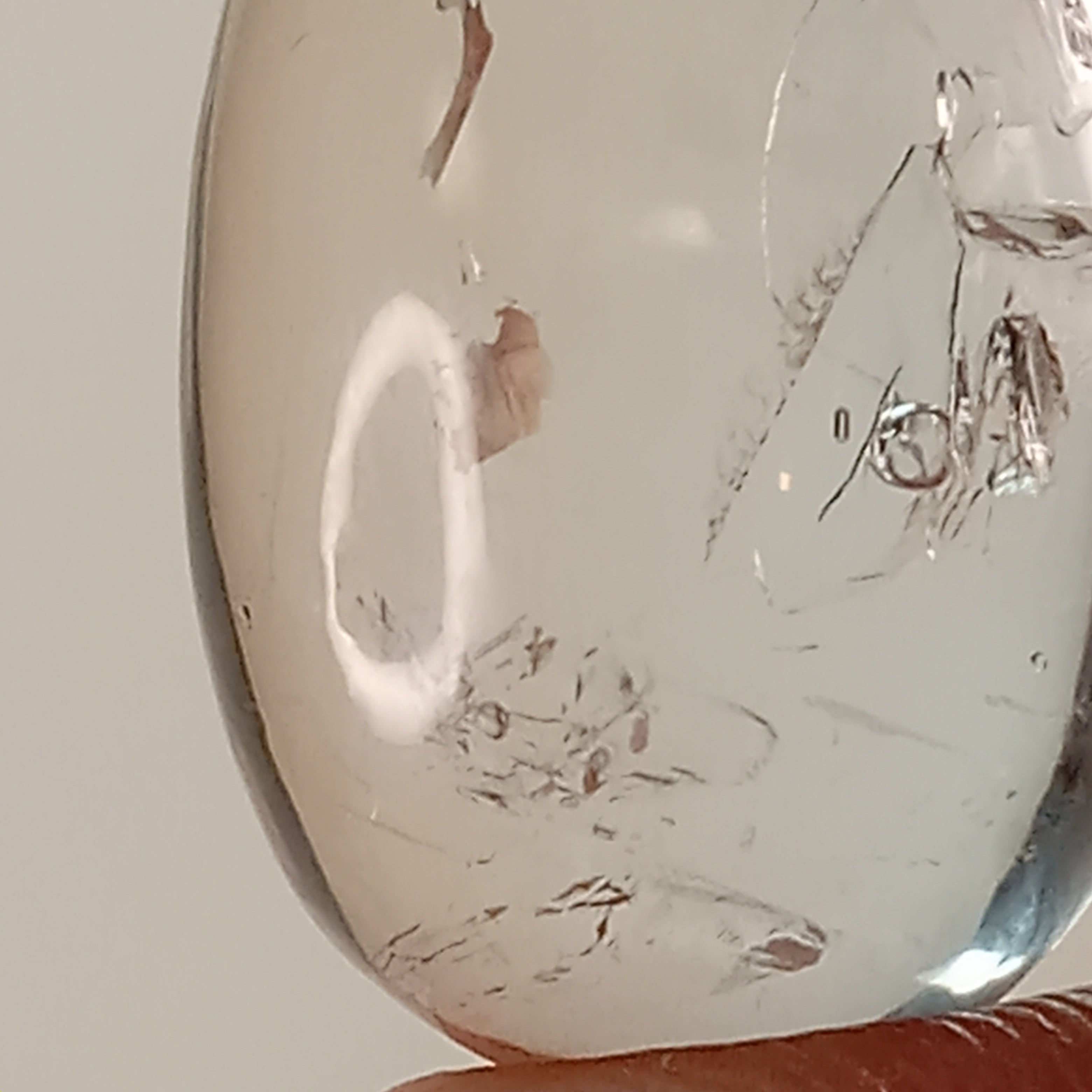Clear Enhydro Quartz Oval Dome with Multiple Moving Bubbles