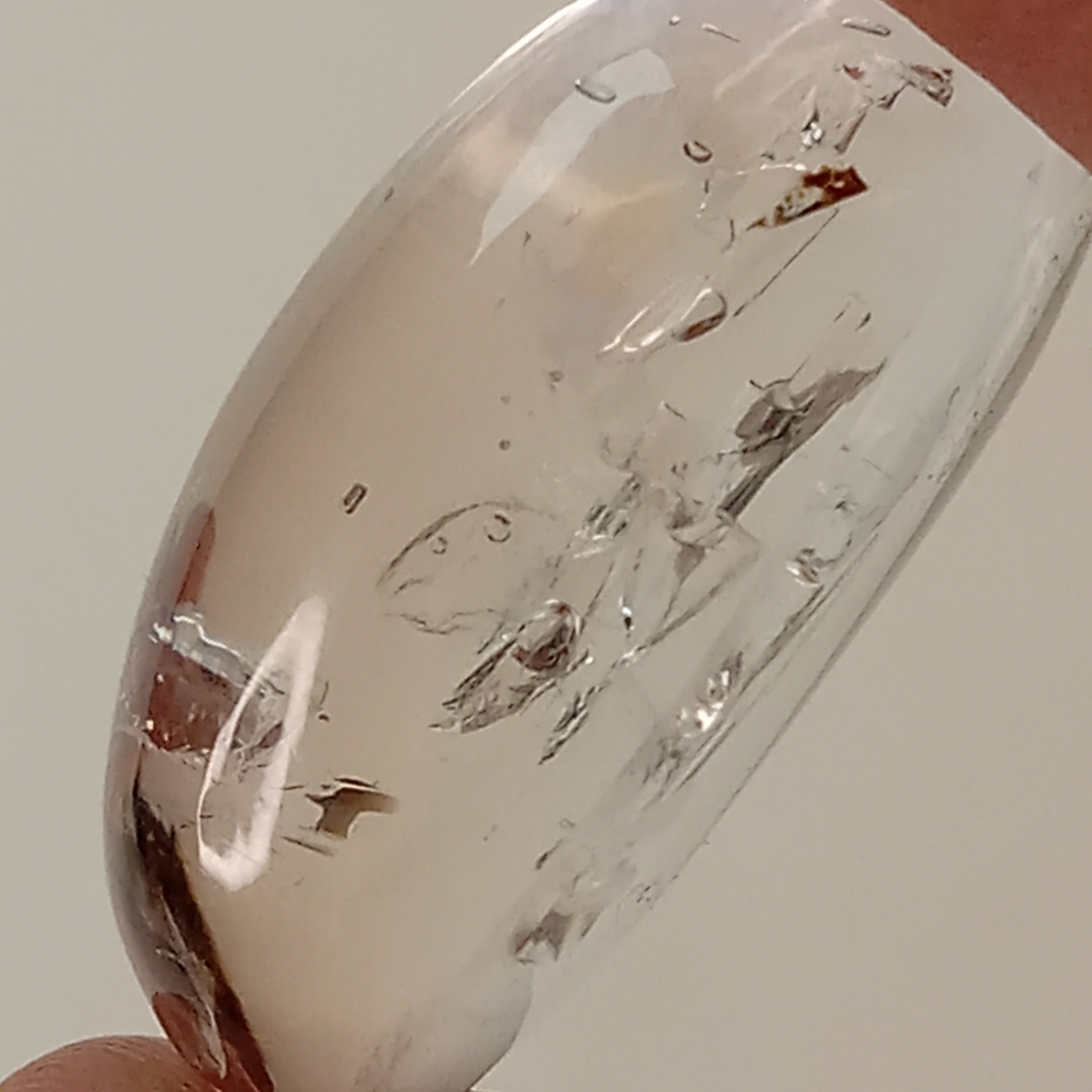 Clear Enhydro Quartz Oval Dome with Multiple Moving Bubbles