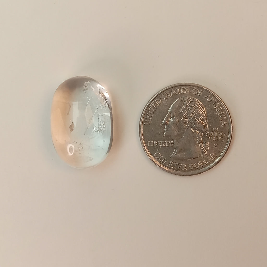Clear Enhydro Quartz Oval Dome with Multiple Moving Bubbles