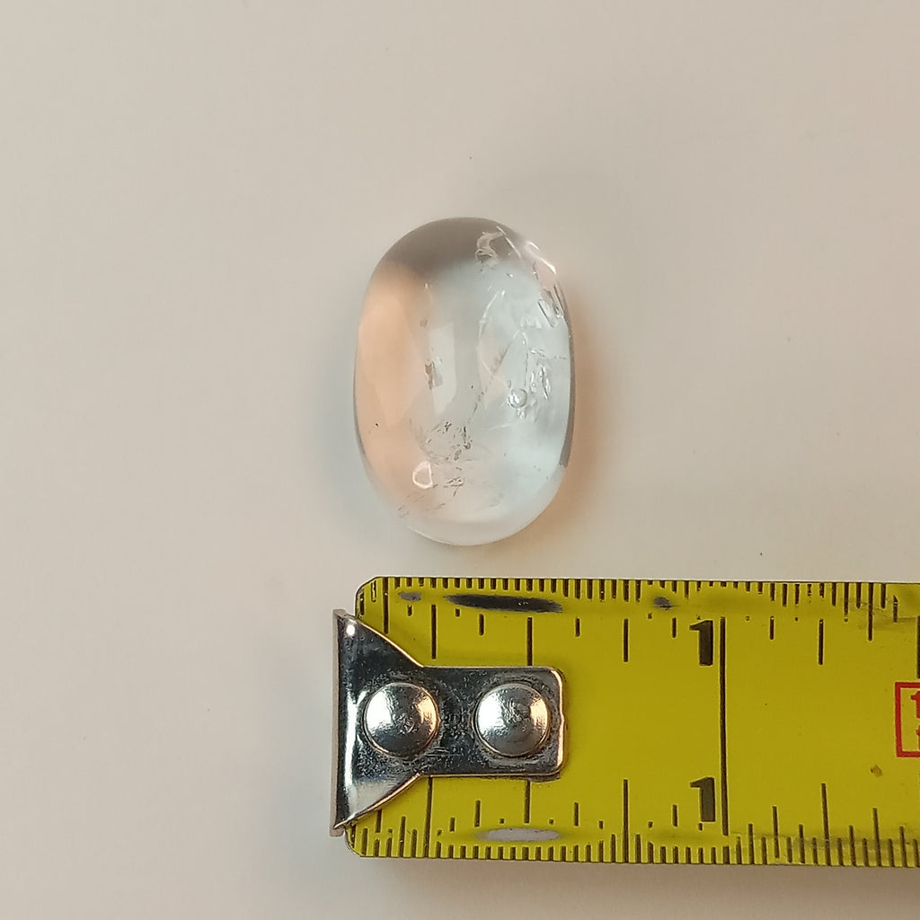 Clear Enhydro Quartz Oval Dome with Multiple Moving Bubbles