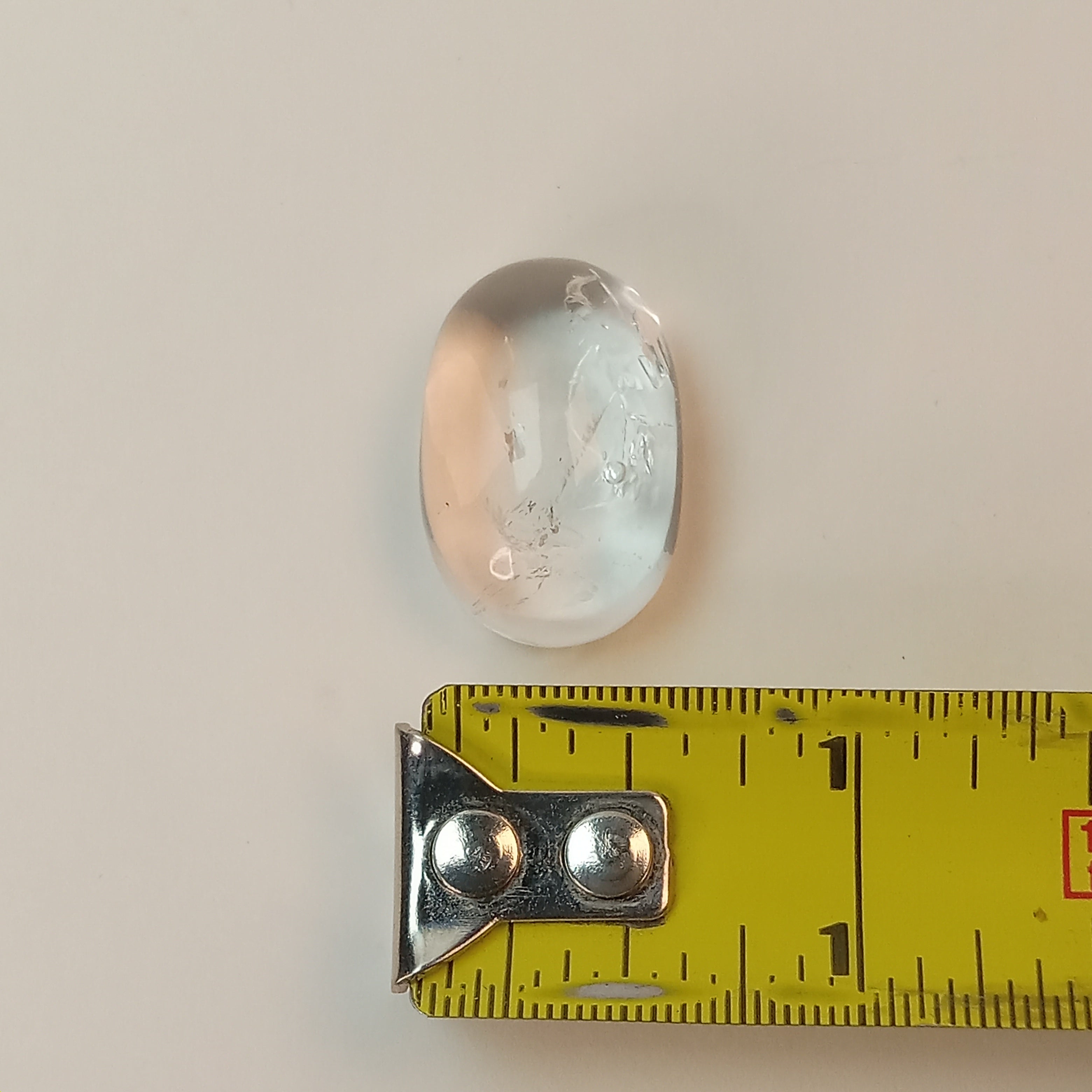 Clear Enhydro Quartz Oval Dome with Multiple Moving Bubbles