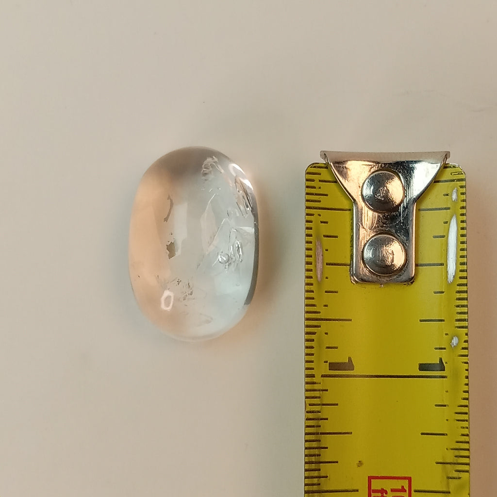 Clear Enhydro Quartz Oval Dome with Multiple Moving Bubbles