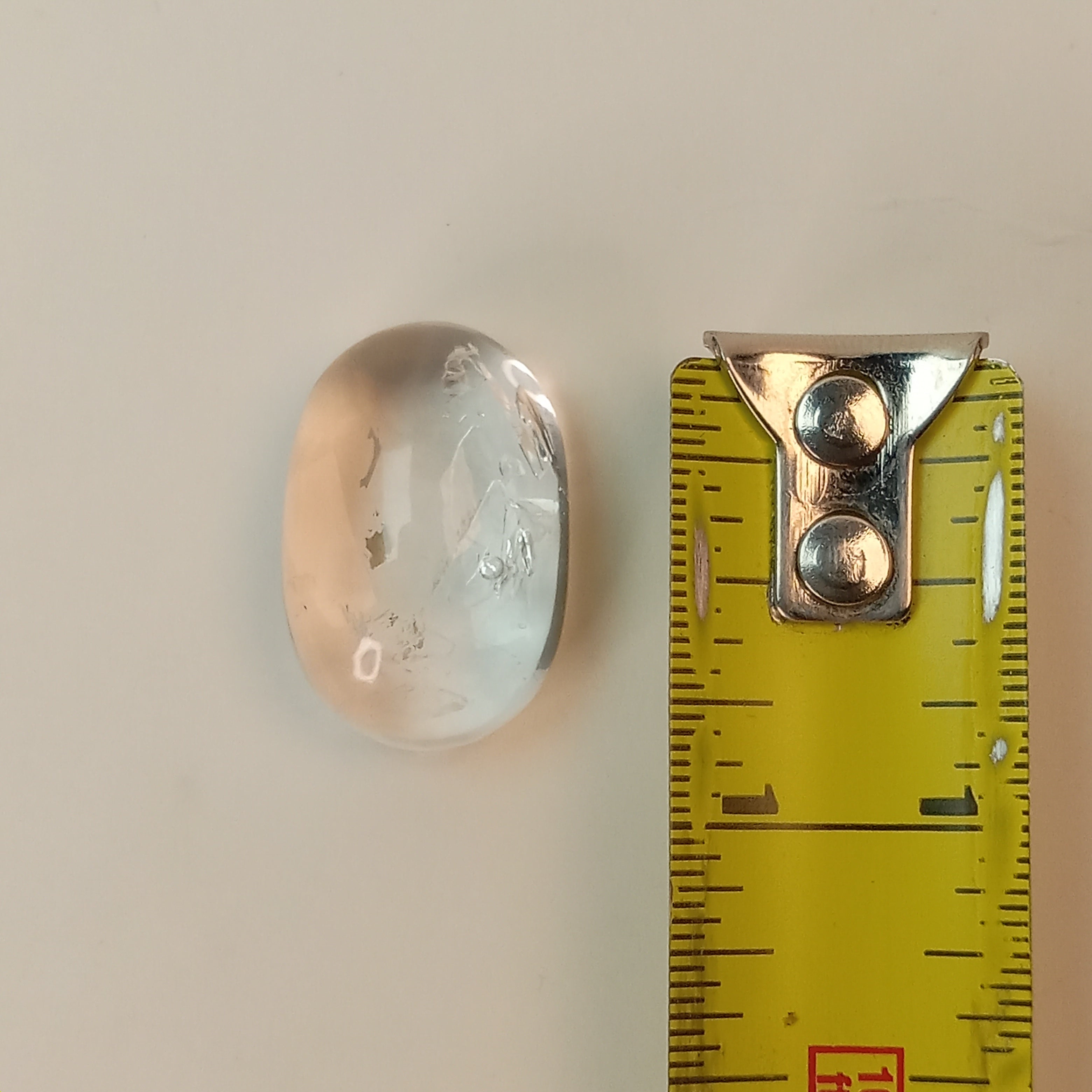 Clear Enhydro Quartz Oval Dome with Multiple Moving Bubbles