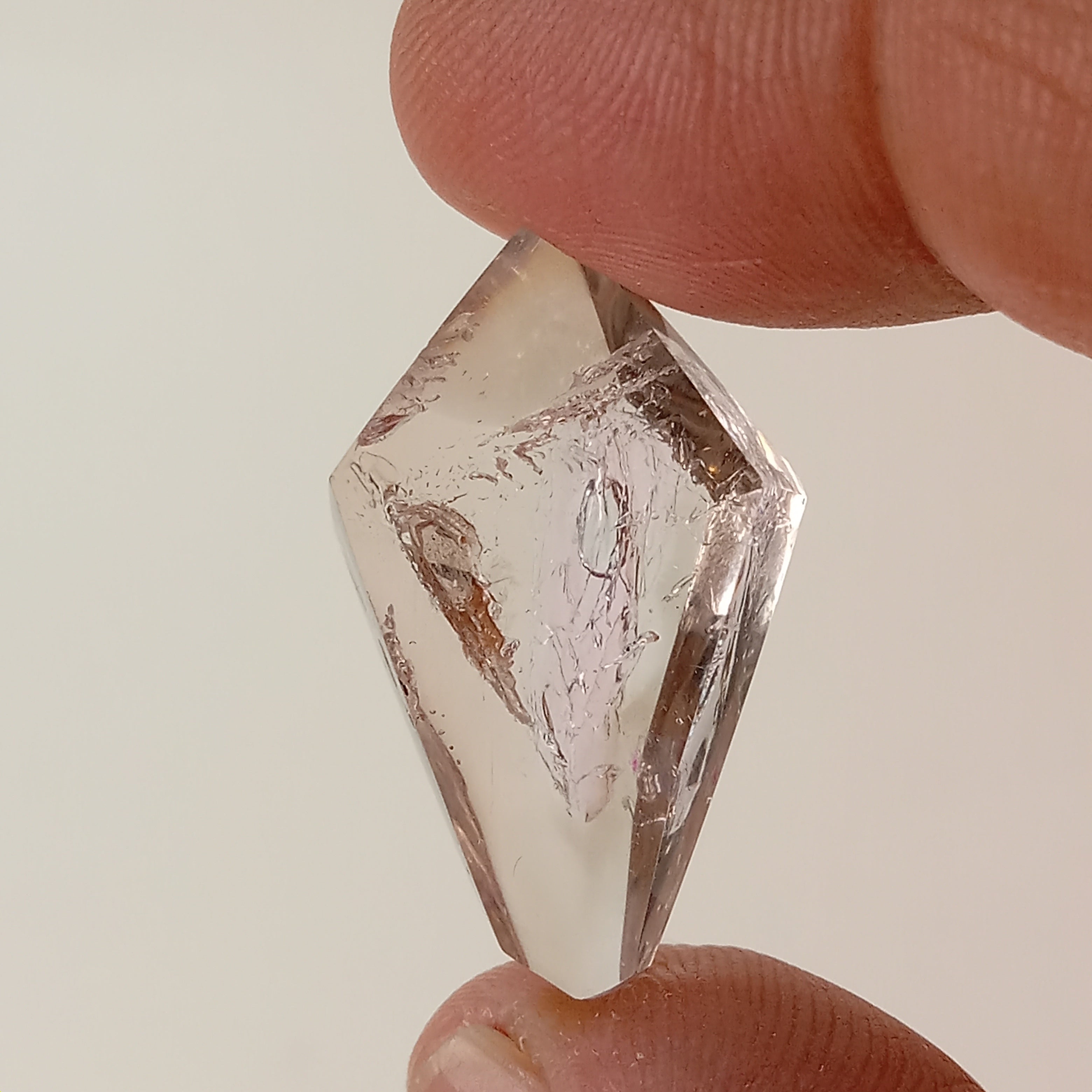 Double-Terminated Enhydro Quartz Bubble with UV Reactive Liquid