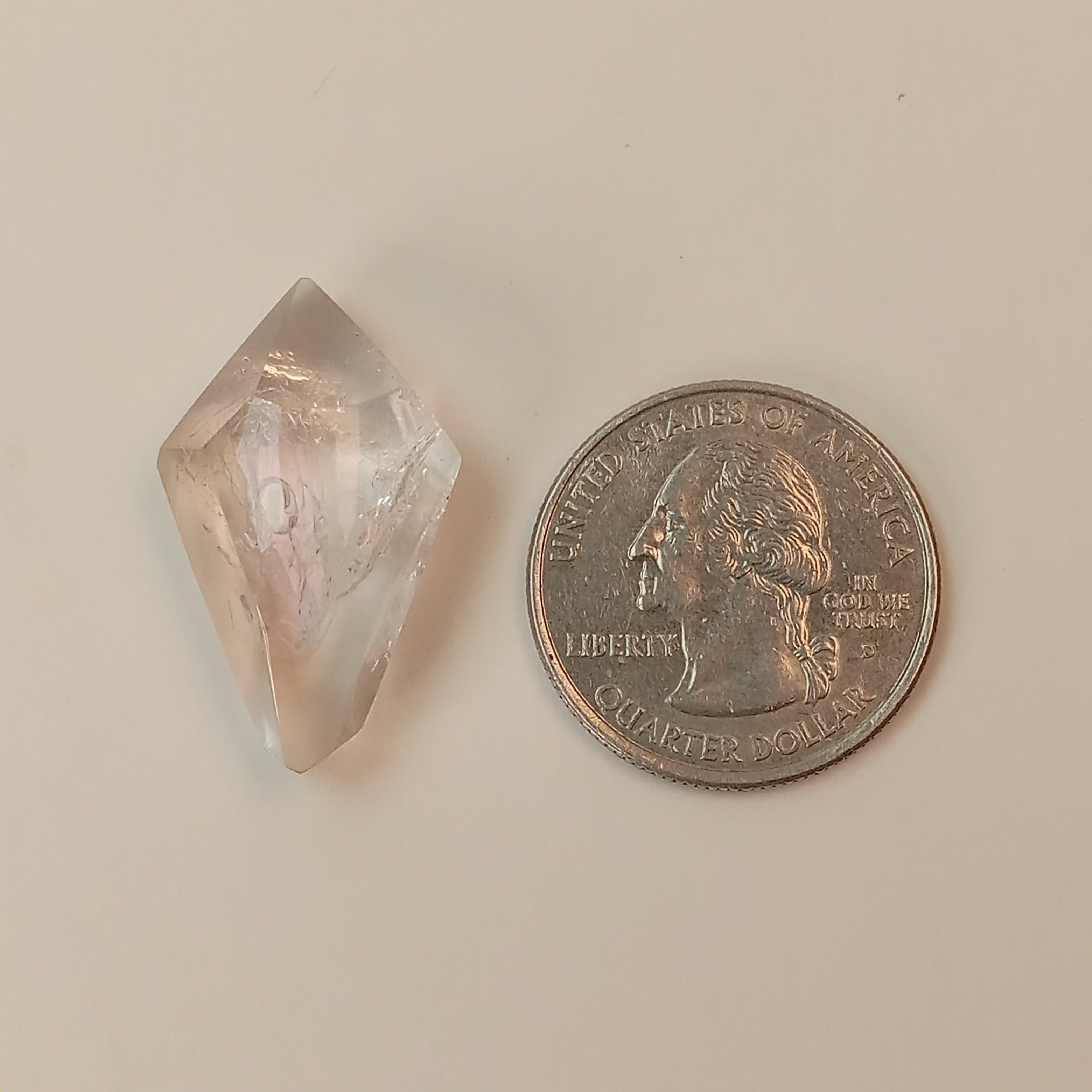 Double-Terminated Enhydro Quartz Bubble with UV Reactive Liquid