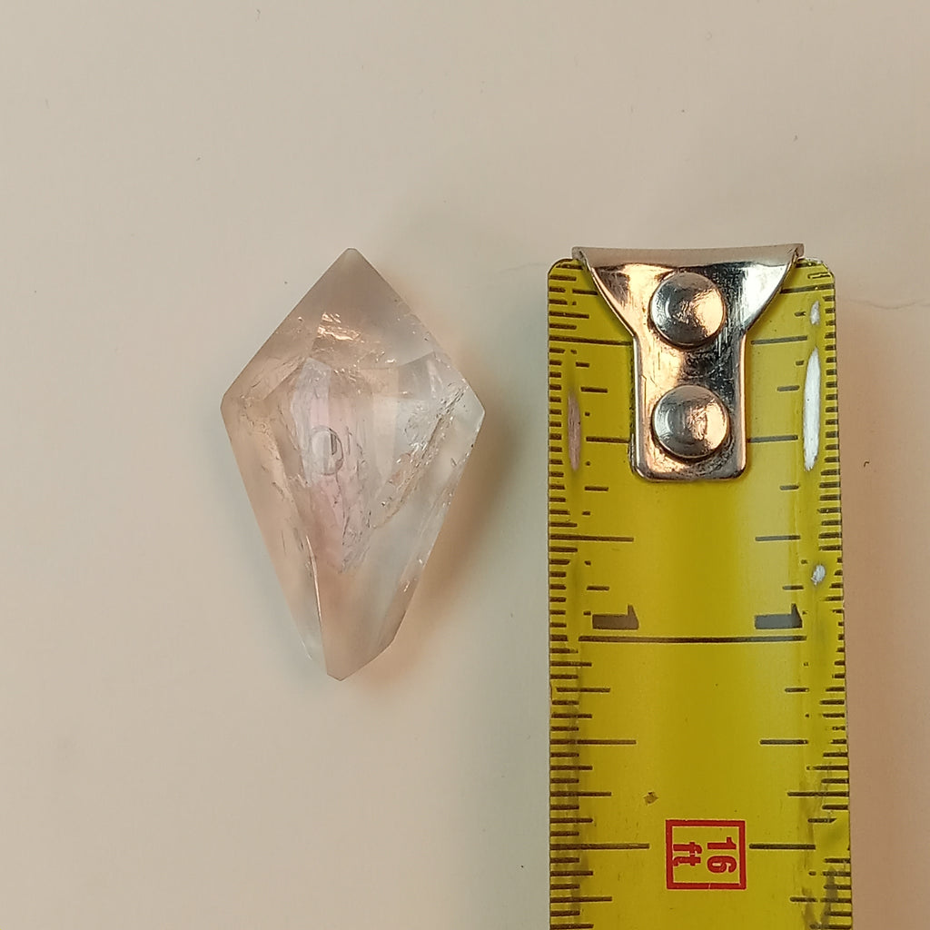 Double-Terminated Enhydro Quartz Bubble with UV Reactive Liquid