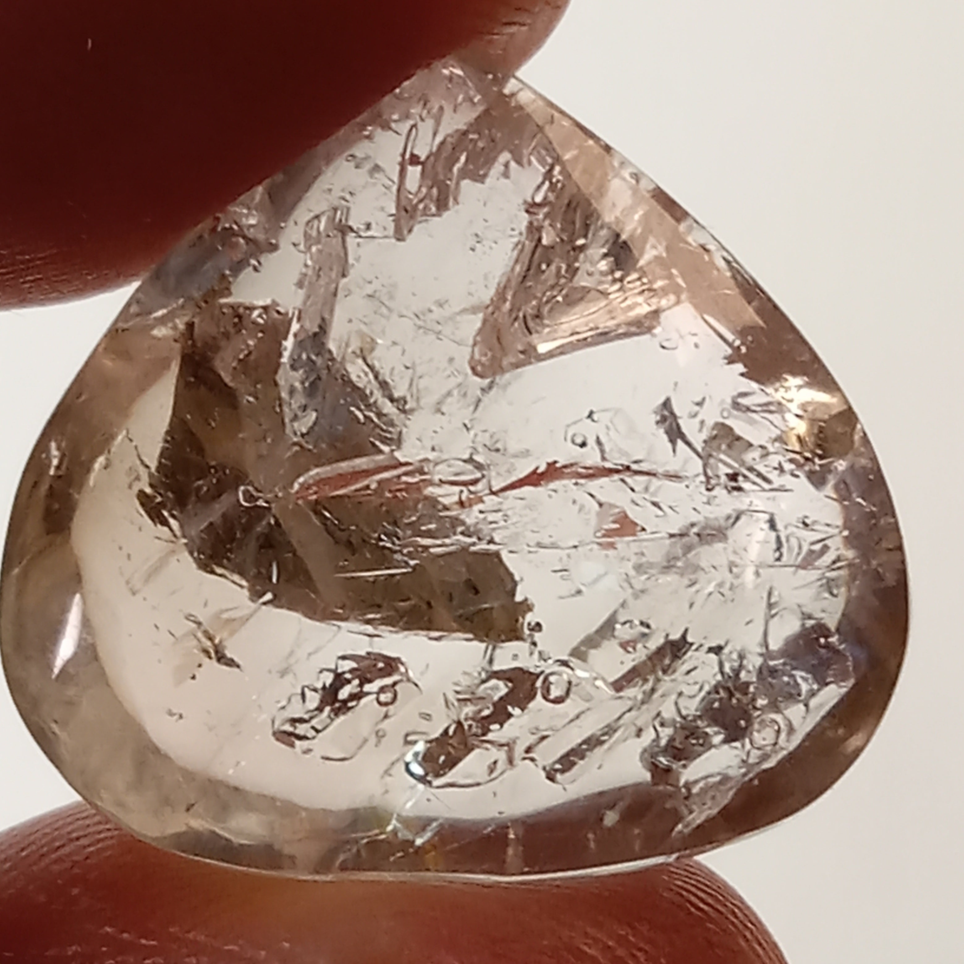 Clear Enhydro Quartz Teardrop with Double Moving Bubbles
