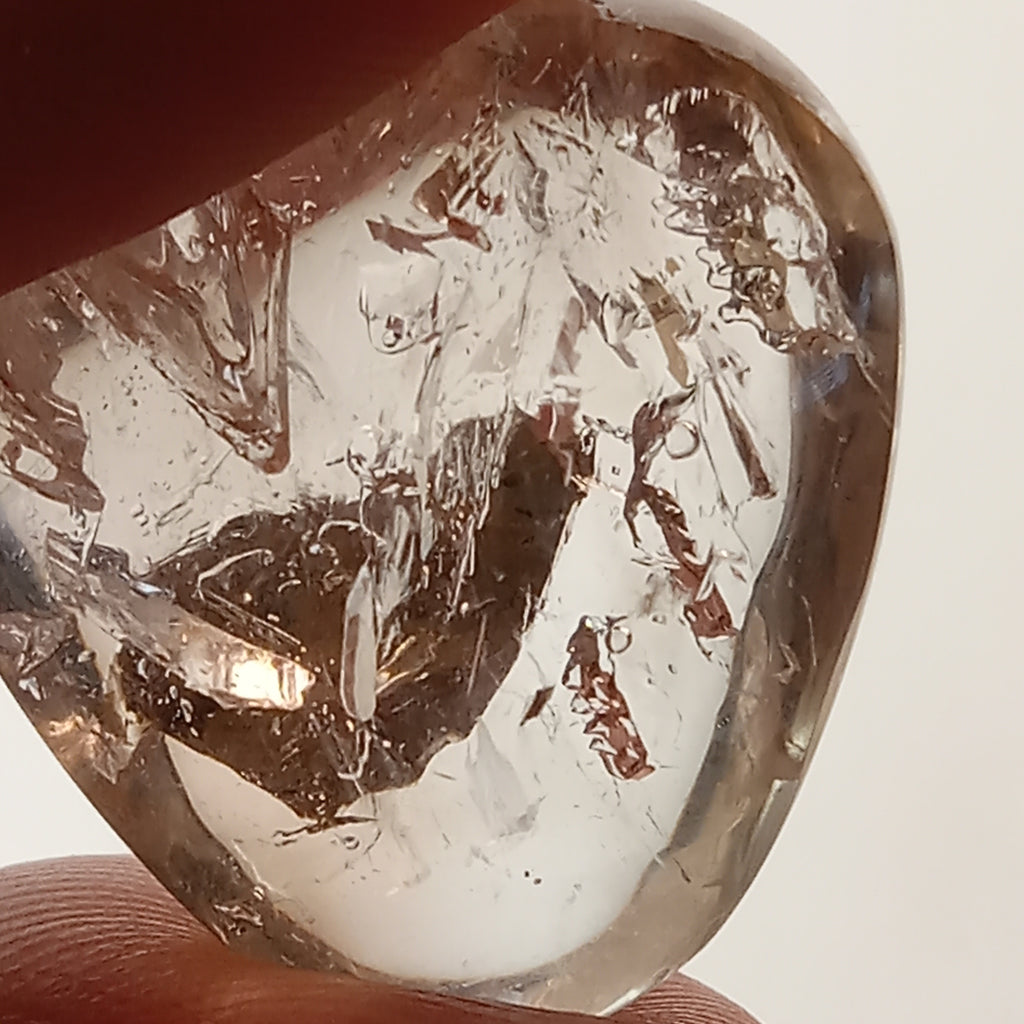 Clear Enhydro Quartz Teardrop with Double Moving Bubbles