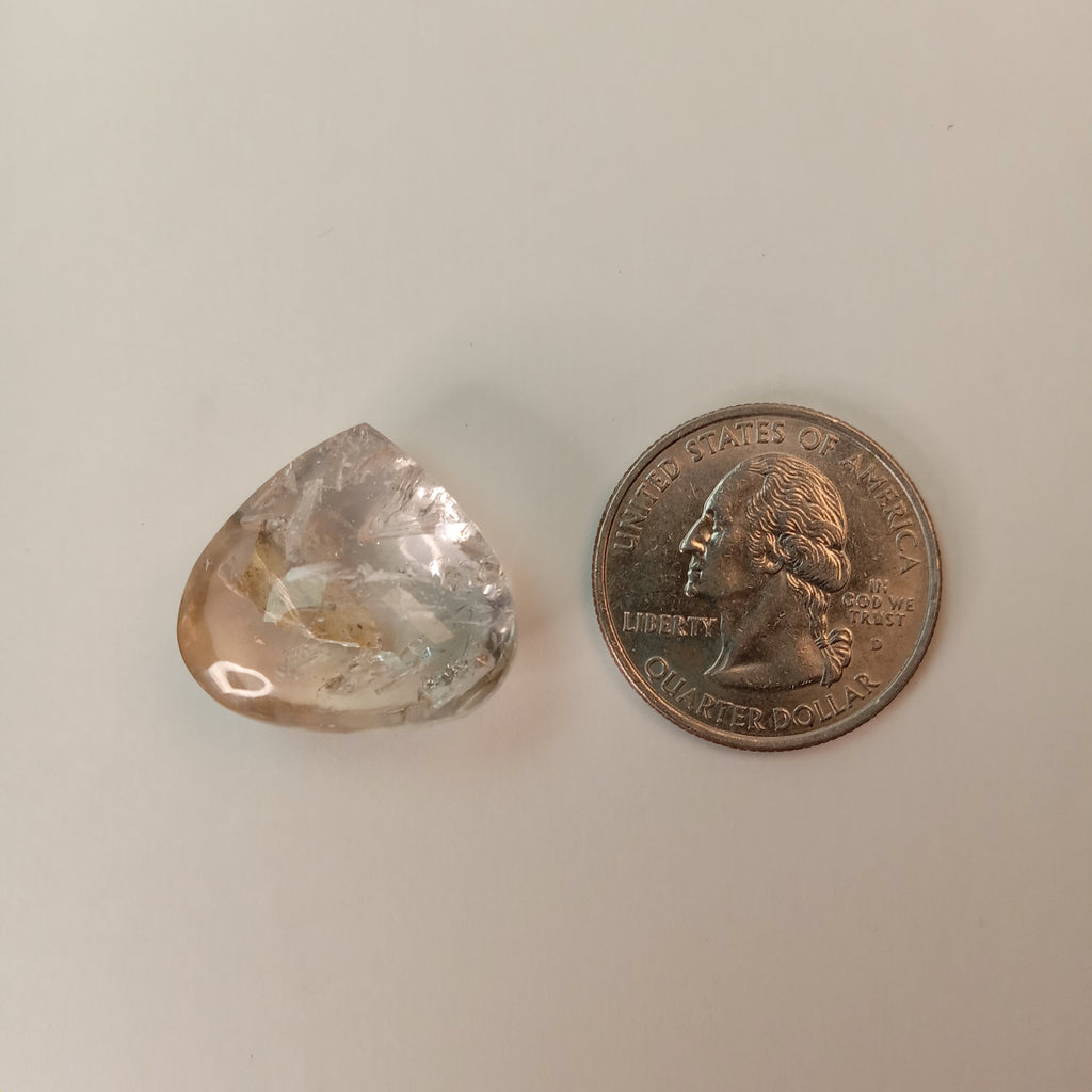 Clear Enhydro Quartz Teardrop with Double Moving Bubbles
