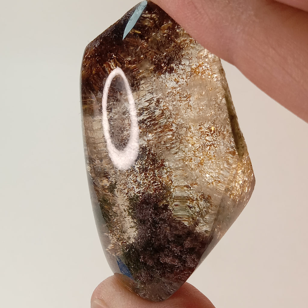 Garden Quartz Optical Freeform with Landscape Inclusions