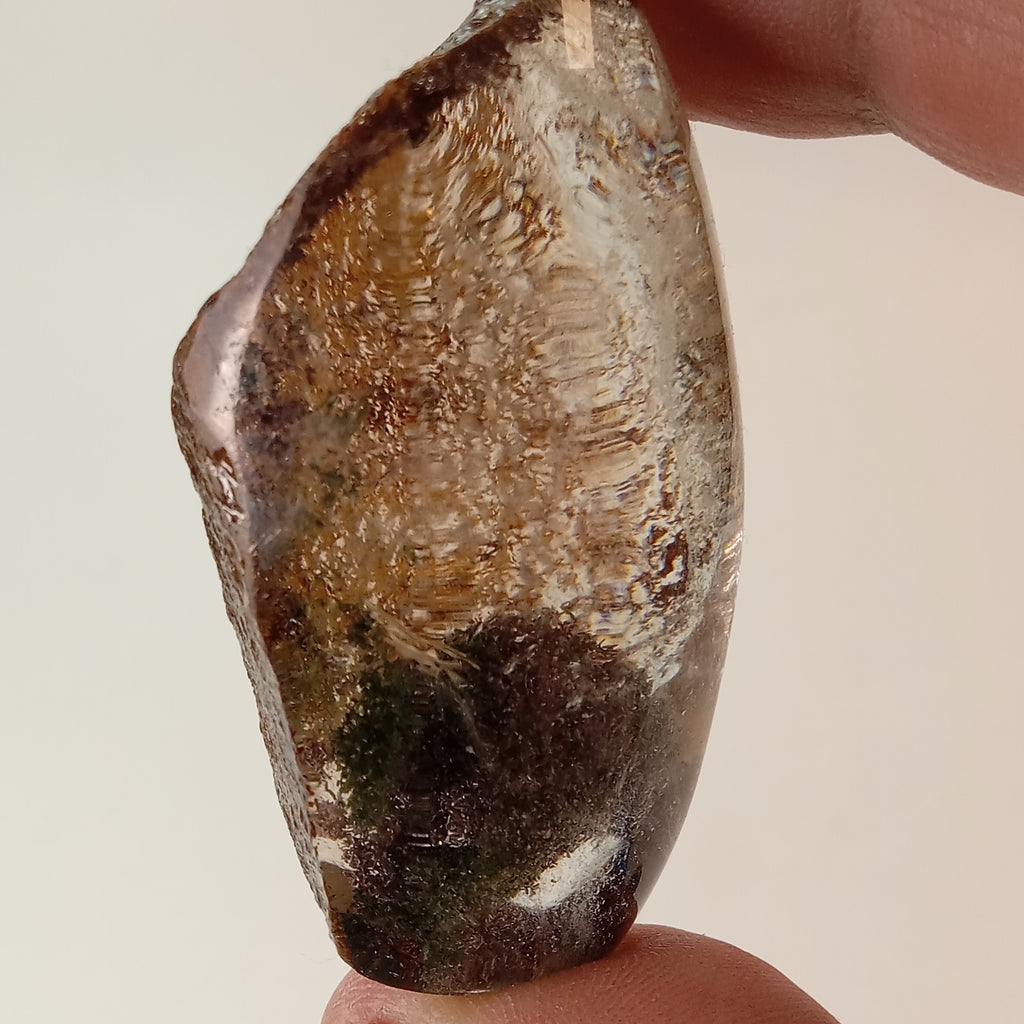 Garden Quartz Optical Freeform with Landscape Inclusions