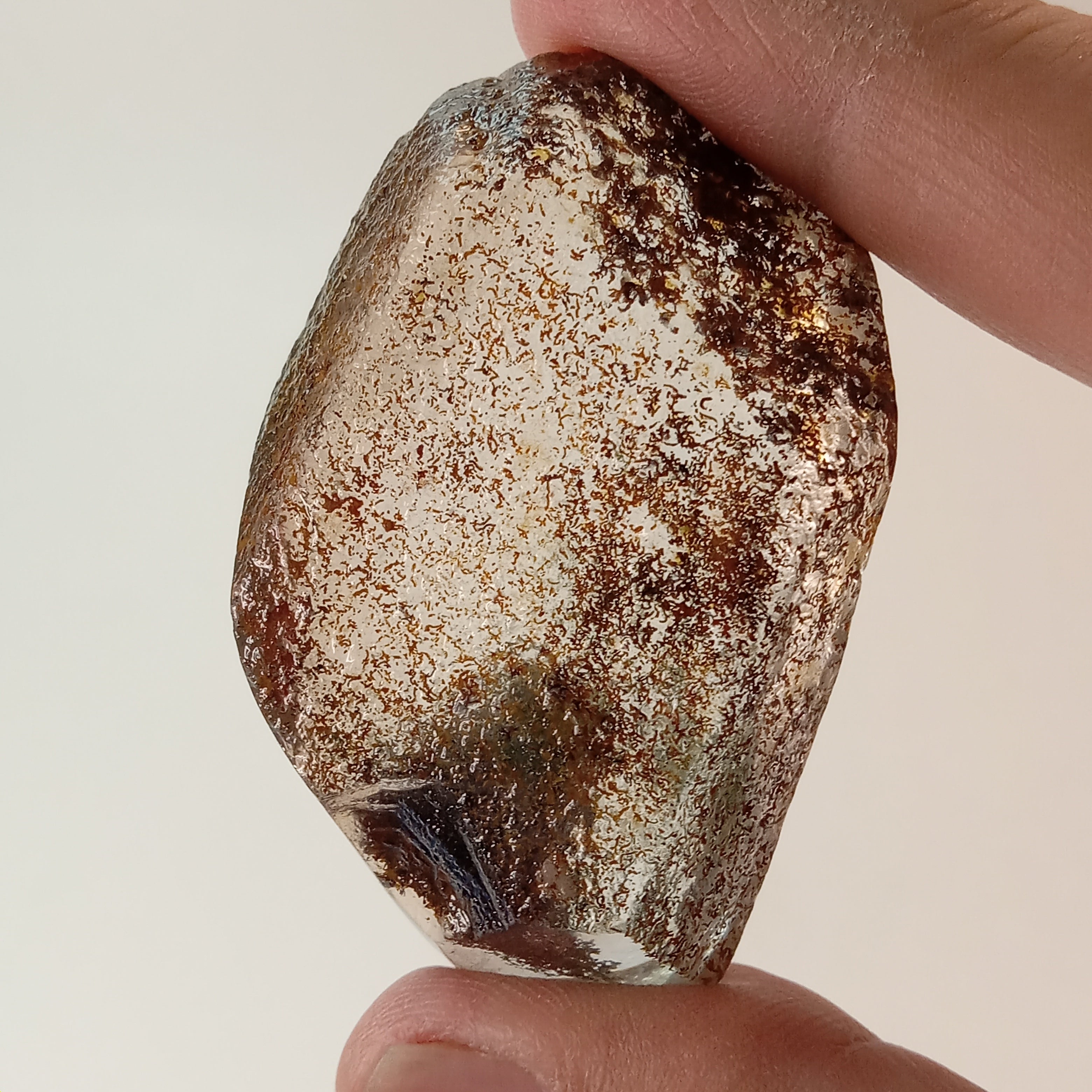 Garden Quartz Optical Freeform with Landscape Inclusions