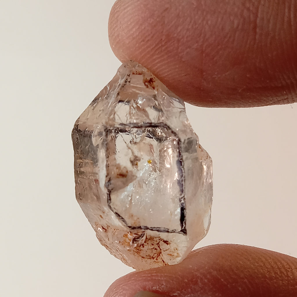 Petroleum Enhydro Quartz with Microscopic Oil Bubble and Enhydro Bubble