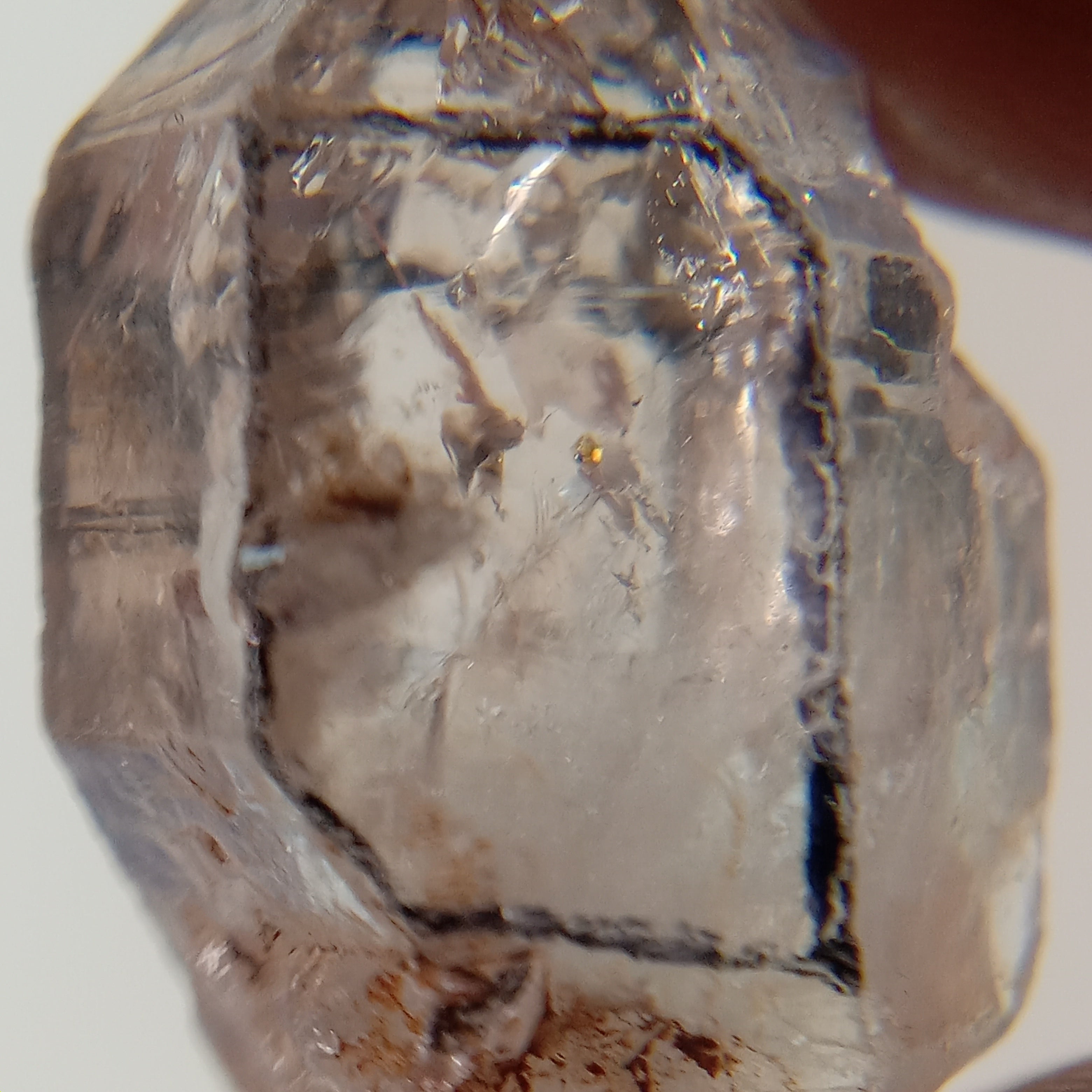 Petroleum Enhydro Quartz with Microscopic Oil Bubble and Enhydro Bubble