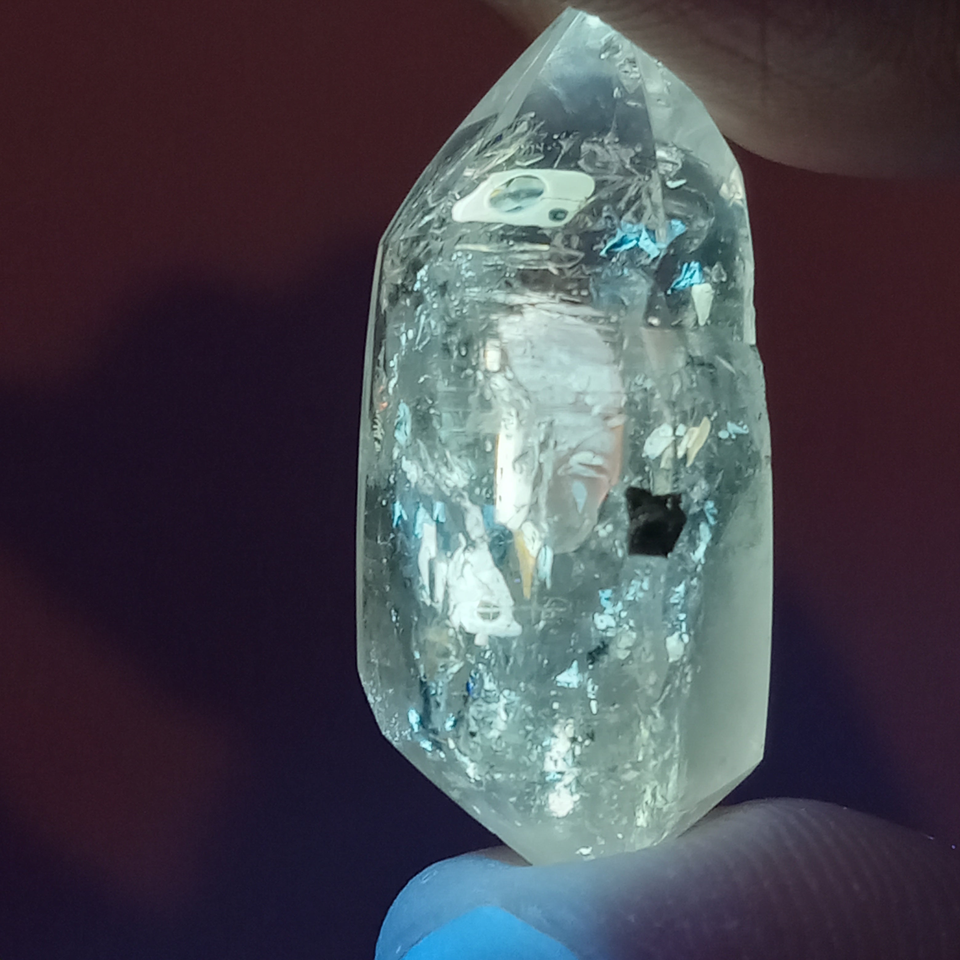 Petroleum Enhydro Quartz with Multiple Moving Inclusions and UV-Reactive Oil Chambers