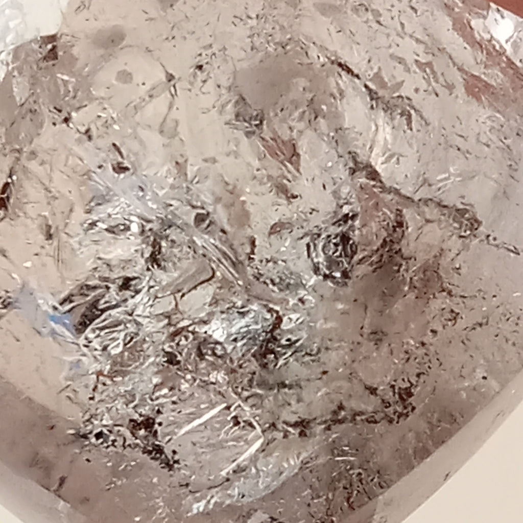 Enhydro Quartz Heart with Large Moving Bubble and Free-Moving Carbon Bubble