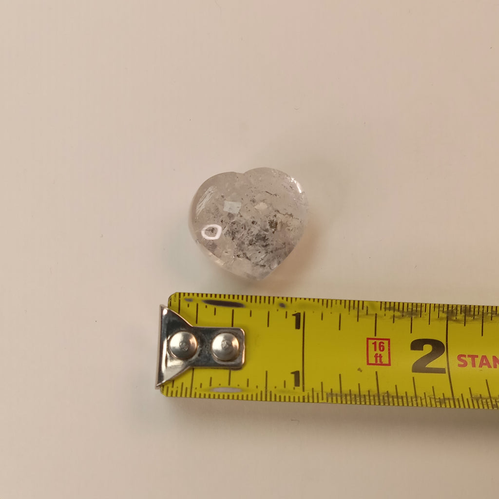 Enhydro Quartz Heart with Large Moving Bubble and Free-Moving Carbon Bubble