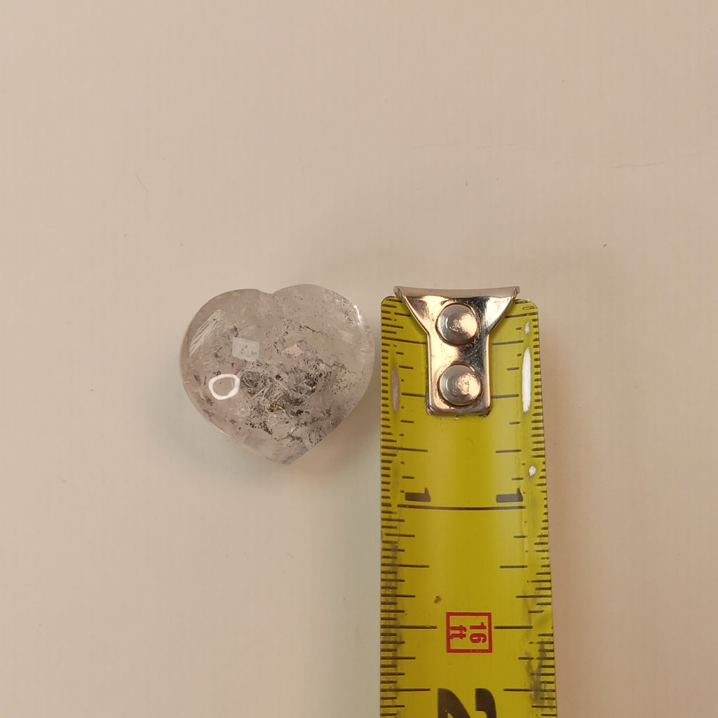 Enhydro Quartz Heart with Large Moving Bubble and Free-Moving Carbon Bubble