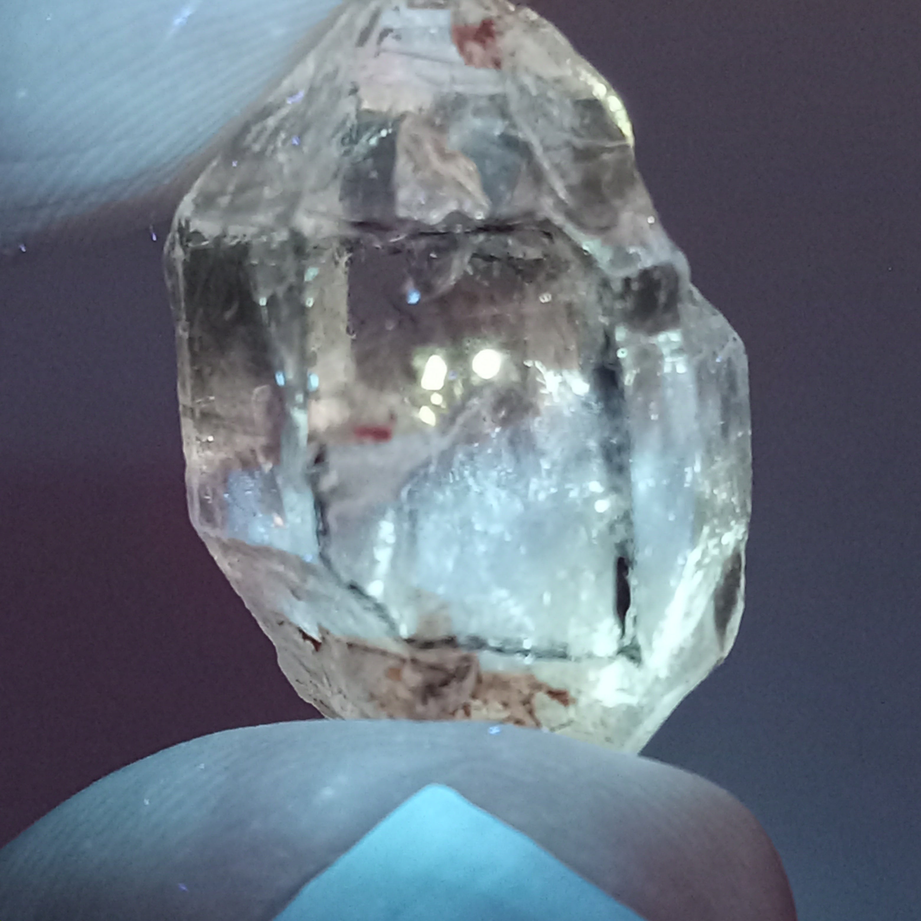Petroleum Enhydro Quartz with Microscopic Oil Bubble and Enhydro Bubble
