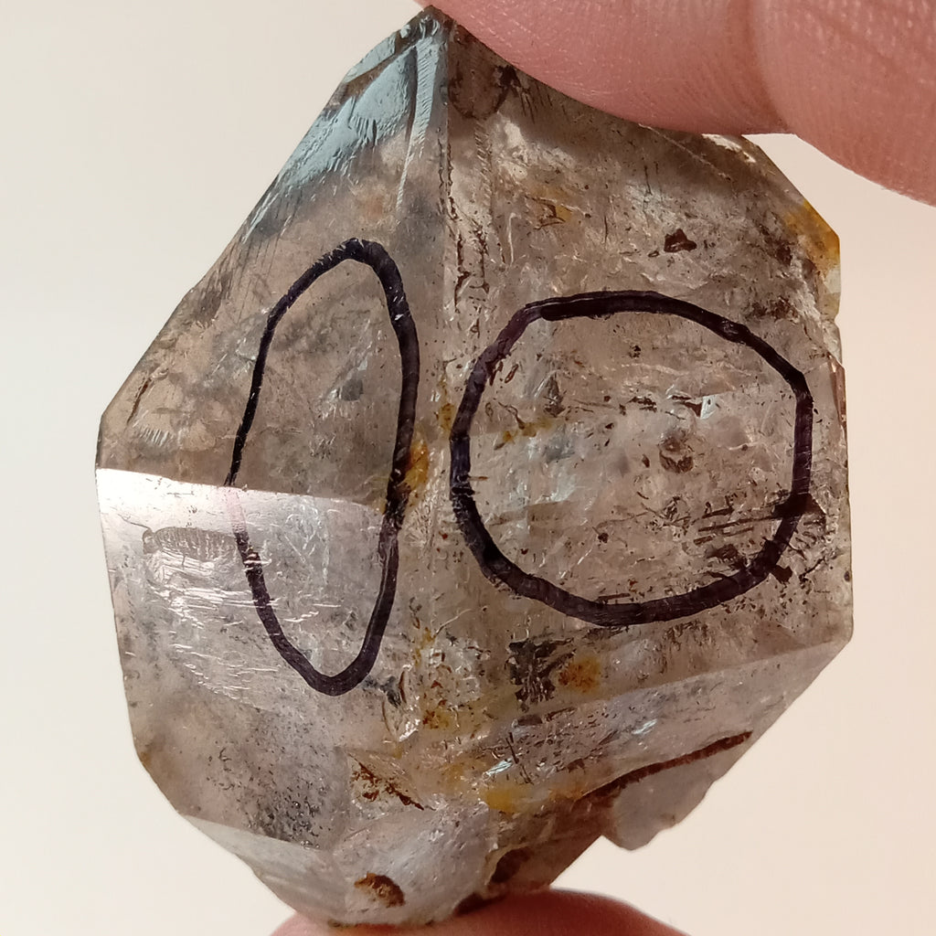 Raw Enhydro Quartz Crystal with Two Visible Moving Bubbles | Natural Double Enhydro Specimen
