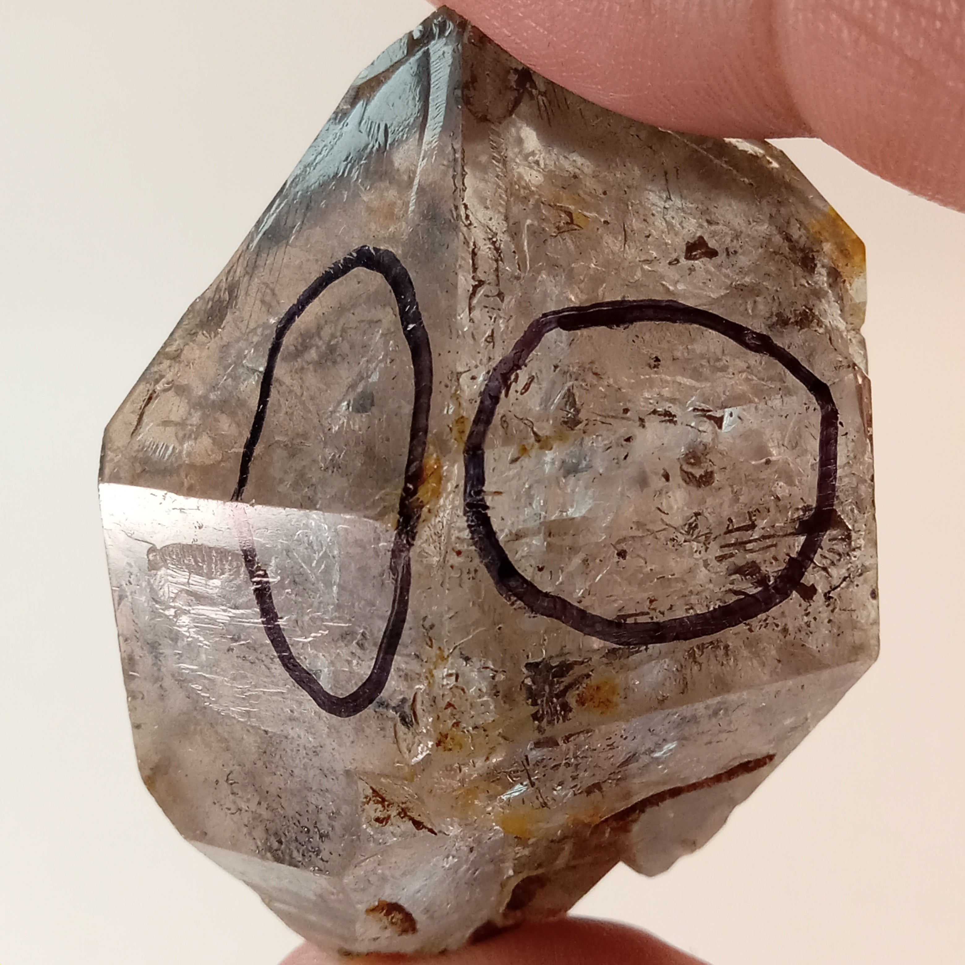 Raw Enhydro Quartz Crystal with Two Visible Moving Bubbles | Natural Double Enhydro Specimen