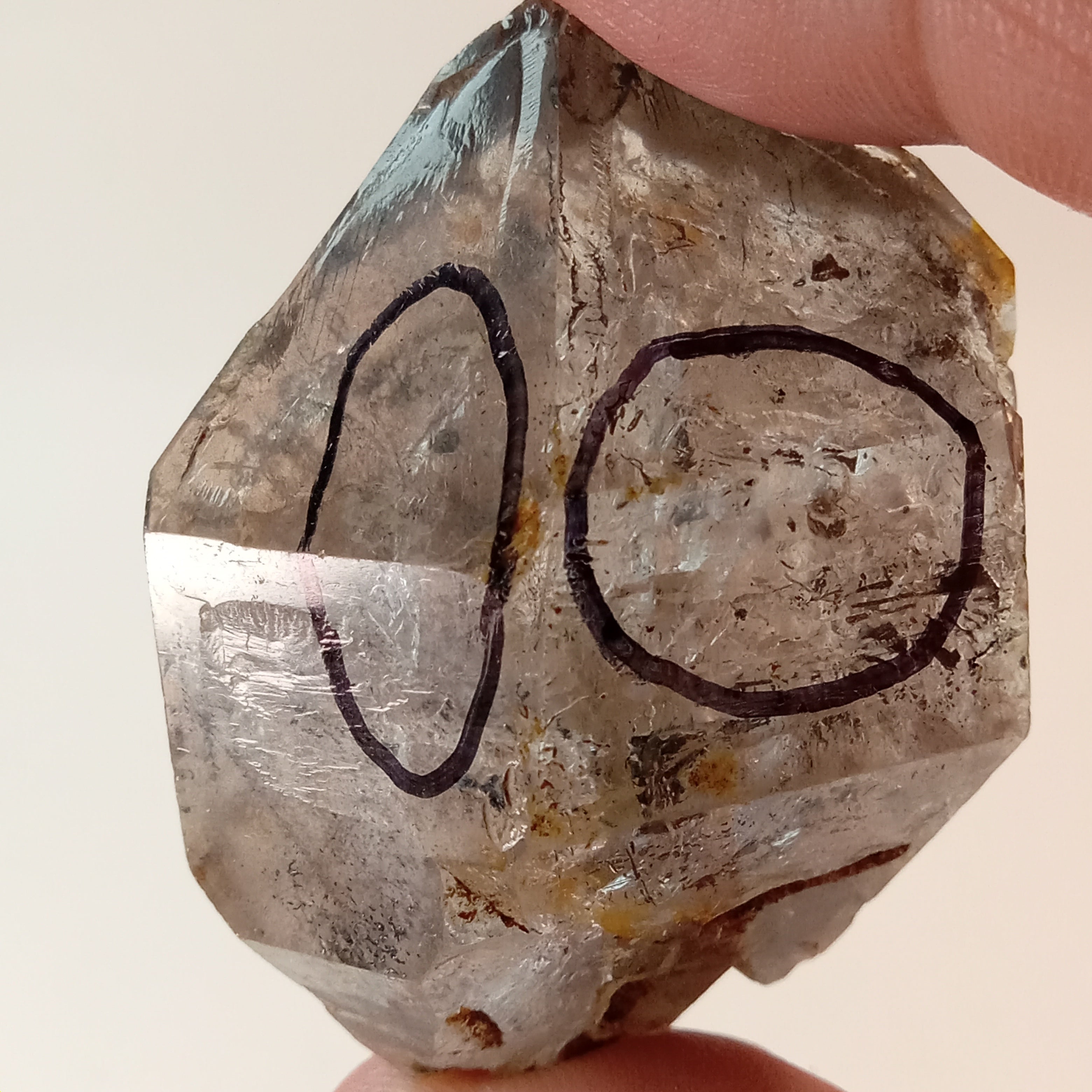 Raw Enhydro Quartz Crystal with Two Visible Moving Bubbles | Natural Double Enhydro Specimen