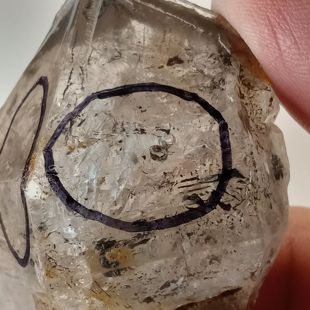 Raw Enhydro Quartz Crystal with Two Visible Moving Bubbles | Natural Double Enhydro Specimen