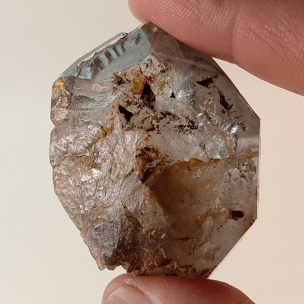 Raw Enhydro Quartz Crystal with Two Visible Moving Bubbles | Natural Double Enhydro Specimen